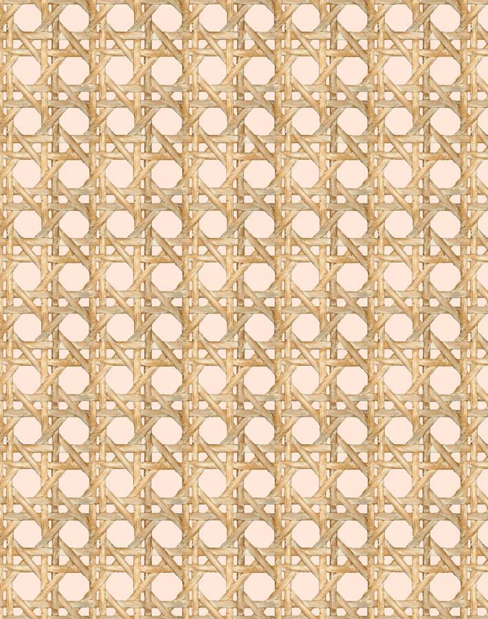 Faux Large Caning Peel and Stick Wallpaper - Peach Textured Self-Adhesive Wallpaper for Bedroom, Living Room & Home Decor | Easy to Install Removable Wallpaper