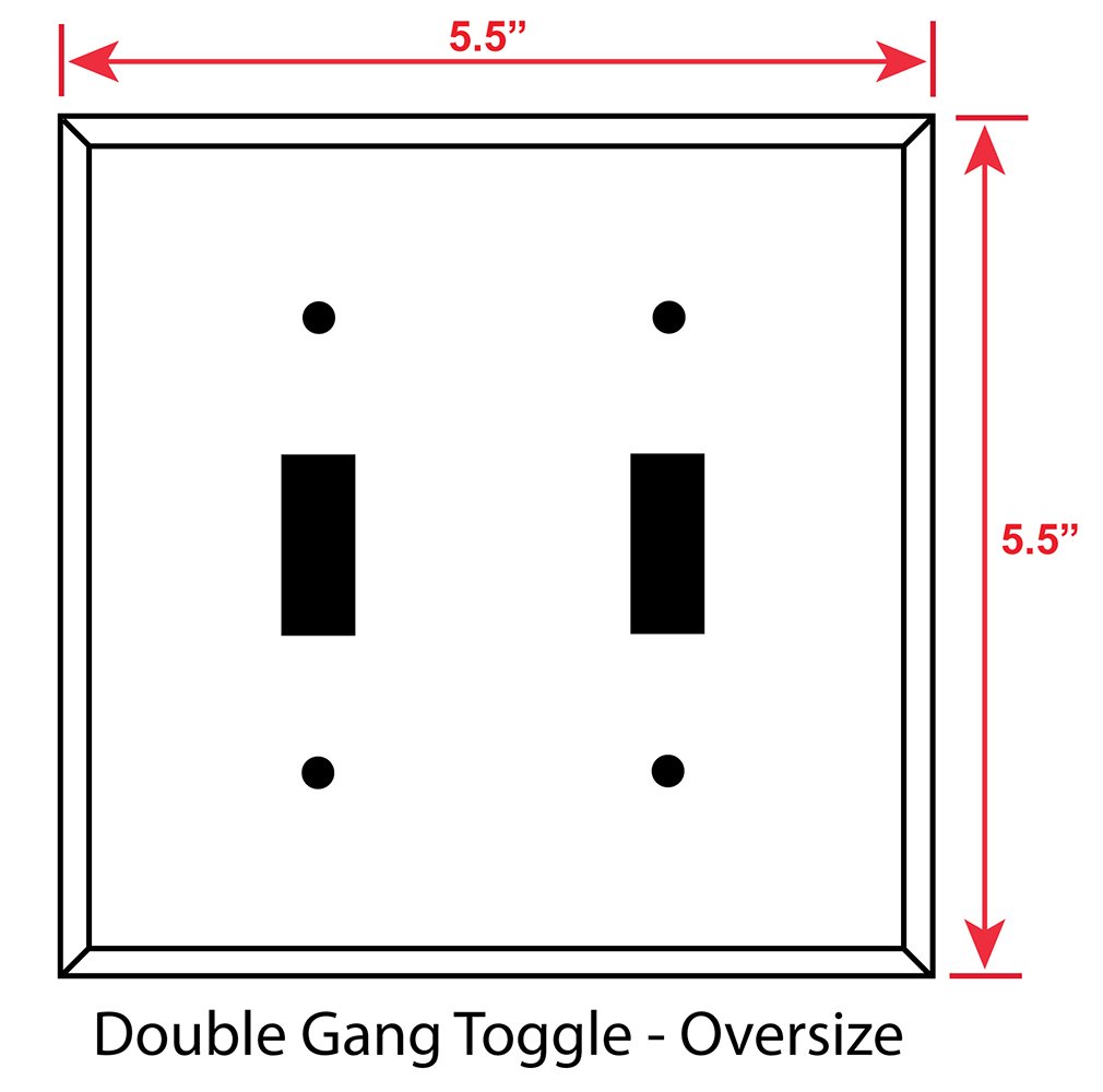 Oversized Double Gang Toggle Switch Plate - Decorative Metal Wall Plate in Rose Design - Made in USA - Perfect for Living Room, Bedroom & Office Decor