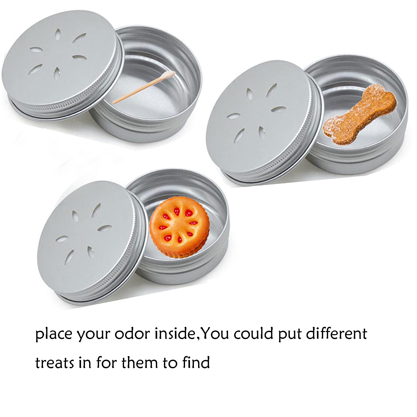 CHENGXINWENHUA Scent Work Tins 6 Pack - Dog Training Kit with Nose Work Containers & 10 Scent Drips - Professional K9 Scent Detection Equipment for Police Dogs, Search & Rescue Training