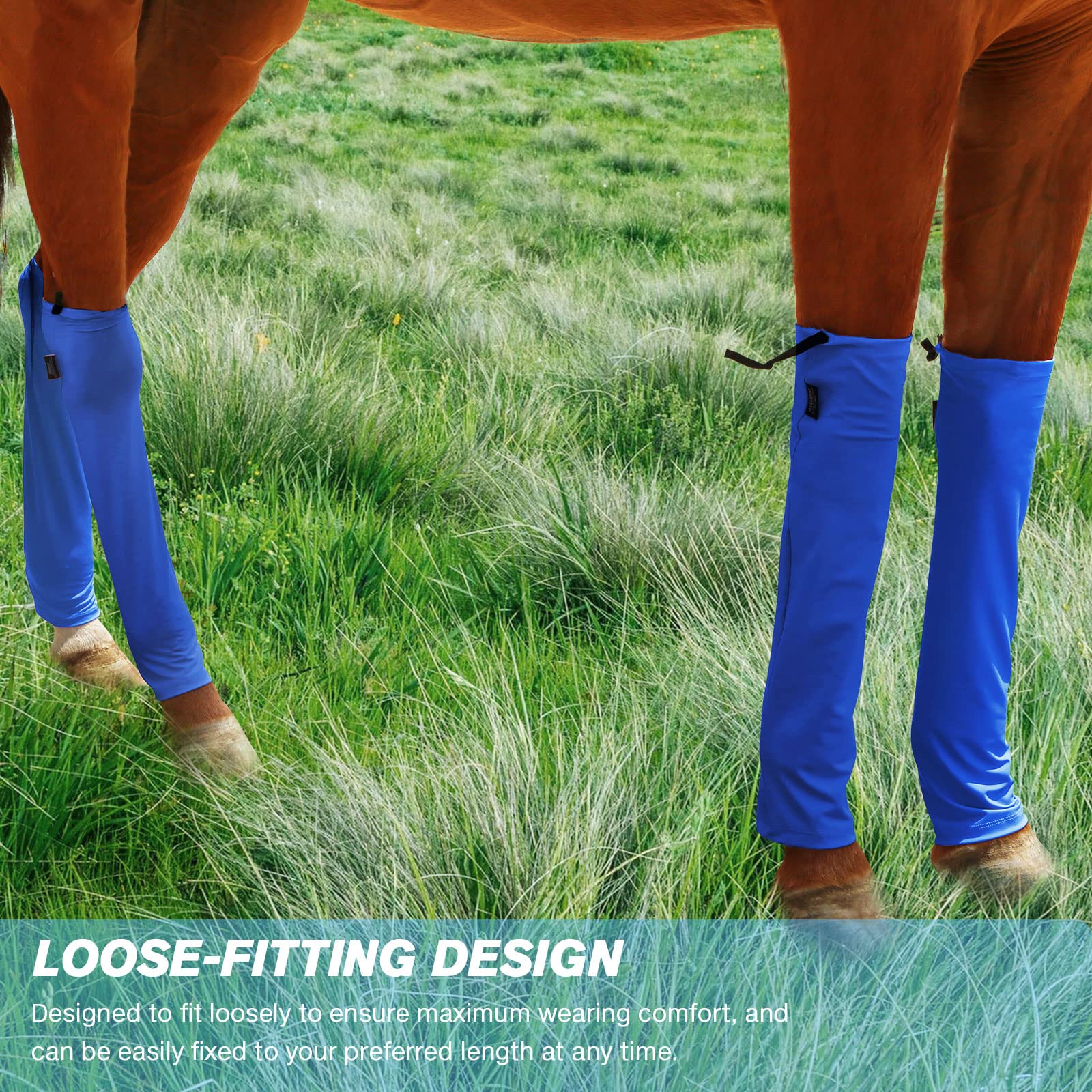 Harrison Howard Loose Fit Horse Leg Warmers - Breathable & Comfortable Equestrian Socks (Set of 4) for Riding, Training, and Stable Use