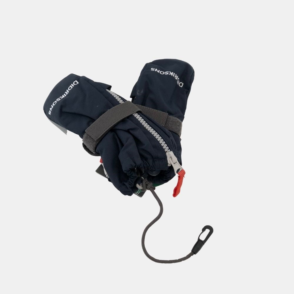 Didriksons Biggles Zip Kids Ski Mittens - Waterproof Winter Gloves for Boys & Girls, Navy Blue - Perfect for Snowboarding, Sledding & Cold Weather Play