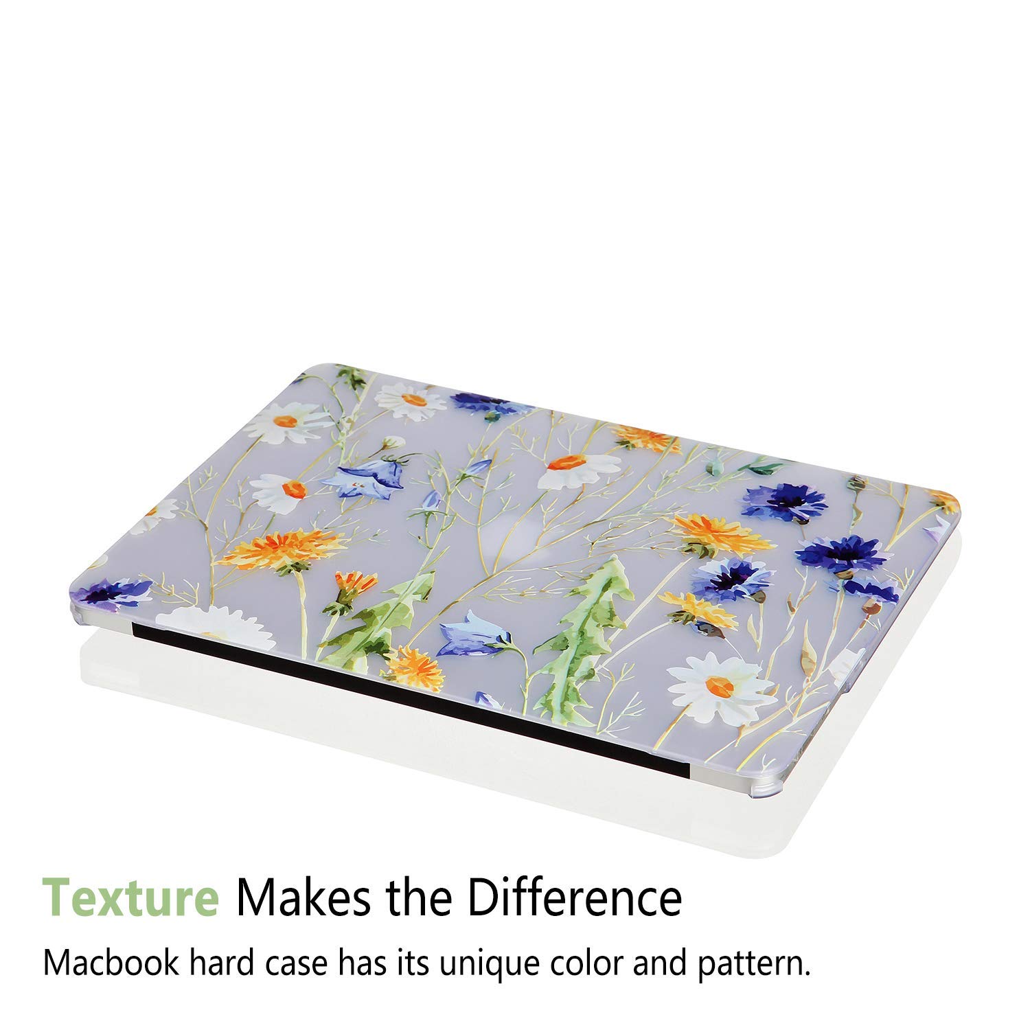 Premium 5-in-1 Protective Case for MacBook Air 13 inch (A1466/A1369 2010-2017 Models) - Matte Clear Hard Shell Cover with Keyboard Protector, Screen Protector & Webcam Cover | Floral Design | Perfect for Work, Travel & School Use