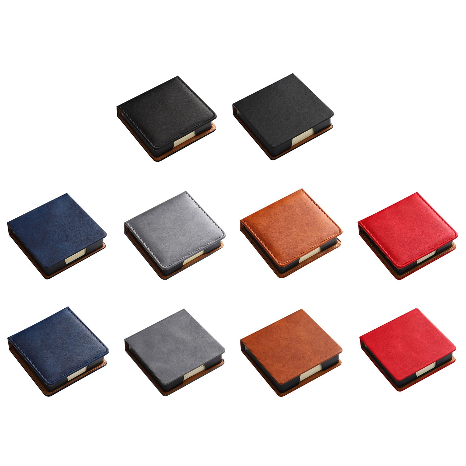Premium Leather Note Pad Holder with Lid - Sticky Notes Dispenser & Name Card Organizer for Office, School, and Desk Use - Durable Memo Pad Storage Box for Daily Organization