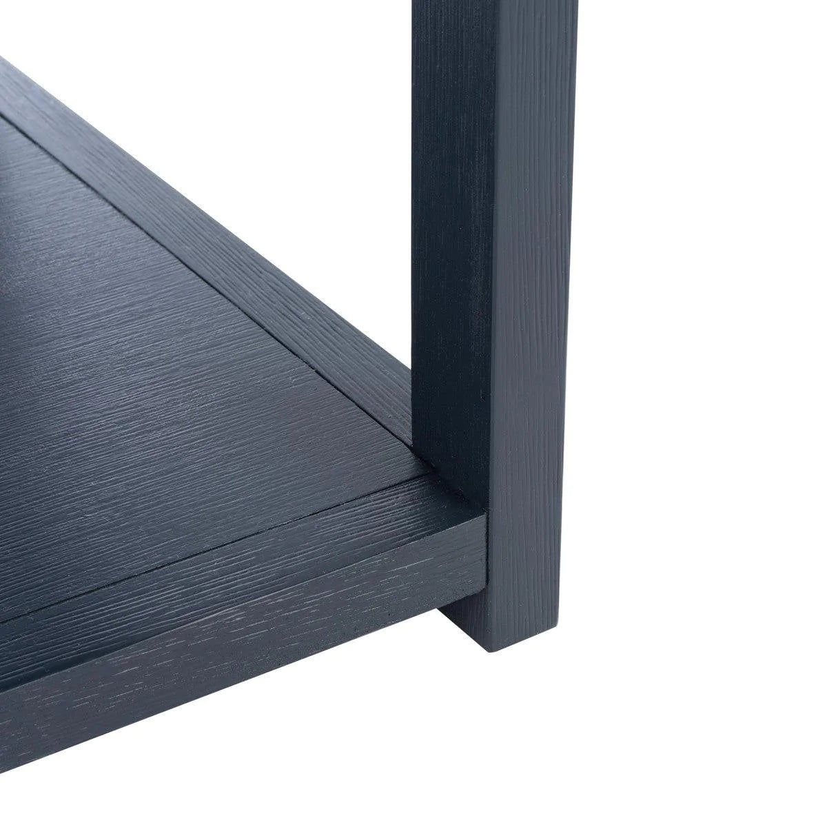 Modern Acacia Wood Nightstand with Single Drawer - Navy Blue Finish for Bedroom, Living Room, or Office Furniture
