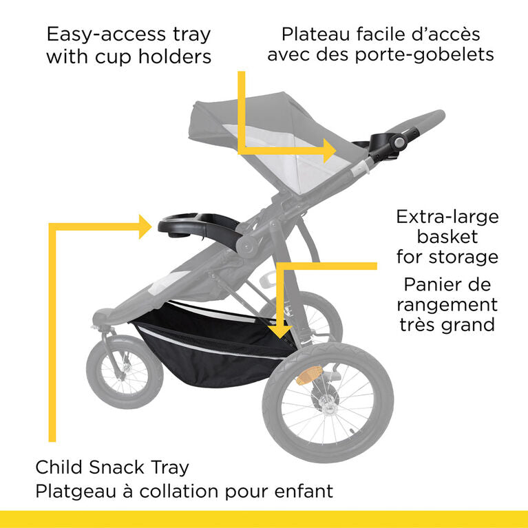 Interval Jogger Travel System - Lightweight Grey Gravity Stroller for Active Parents | Perfect for Running, Travel & Everyday Use
