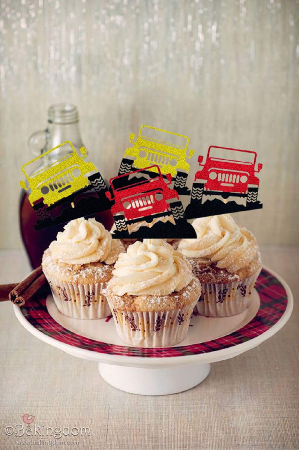 JeVenis 24 PCS Car Cake Toppers - Vehicle Themed Cupcake Decorations for Birthday Parties, Baby Showers & Gender Reveals - Perfect for Boys, Men & Car Enthusiasts