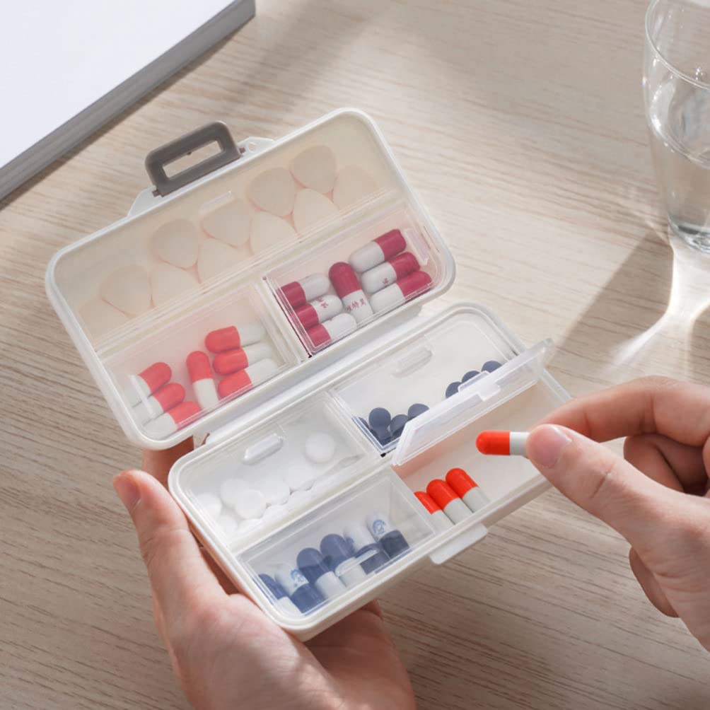 Healifty 2-Pack 7-Day Portable Pill Organizer with Partition Design - Compact Plastic Travel Pill Case for Daily Medication Storage - Perfect for Travel, Hiking, and Outdoor Activities