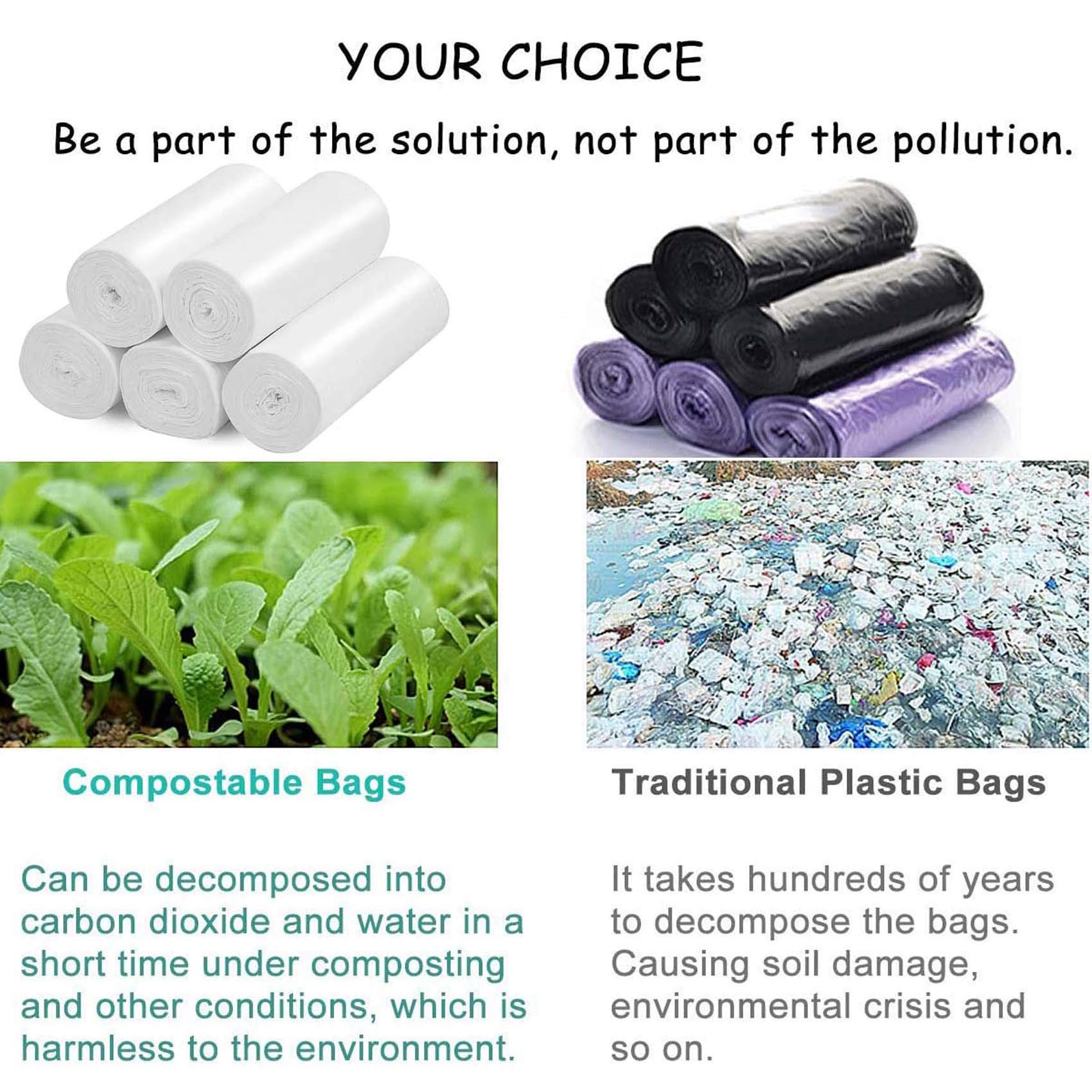 Eco-Friendly Biodegradable Trash Bags - 3 to 5 Gallon Compostable Waste Bags for Bathroom, Bedroom, Office | Small Trash Can Liners for Sustainable Waste Disposal & Home Organization
