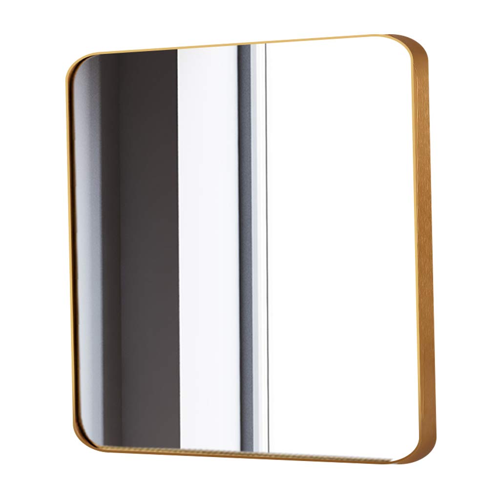 **Gold Metal Framed Square Hanging Mirror - Lightweight Bathroom & Makeup Mirror with 3 Sizes - Nordic Style for Bedroom, Living Room & Home Decor - Perfect for Shaving, Vanity & Wall Decor**