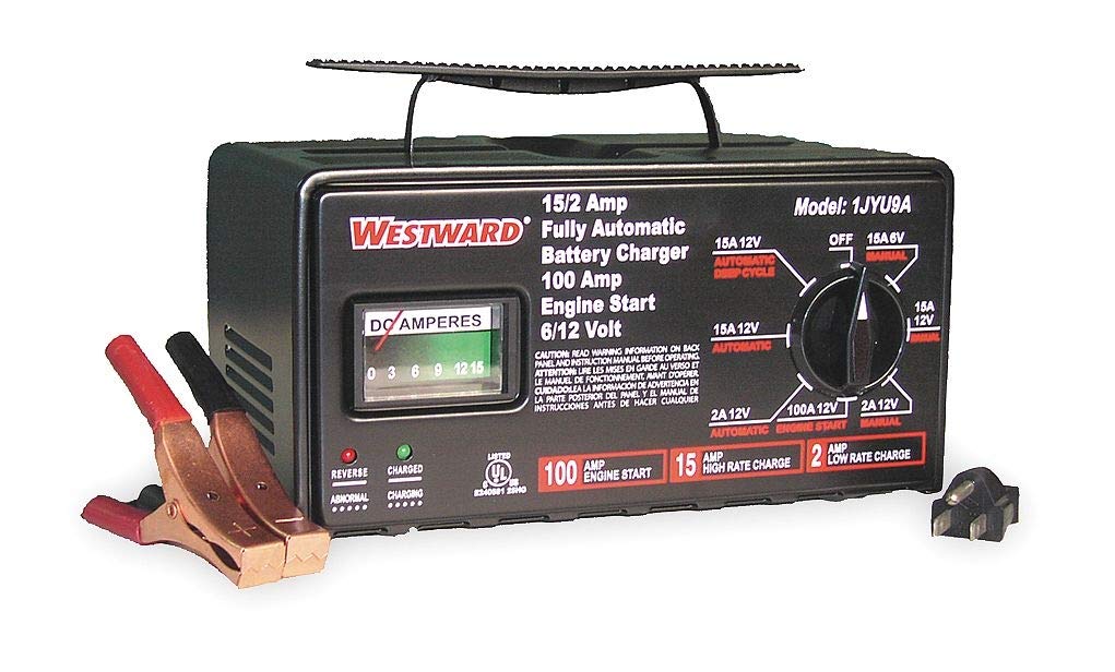 Westward 6V/12V 100A Battery Charger with Engine Start - Perfect for Cars, Trucks, Motorcycles & Marine Vehicles