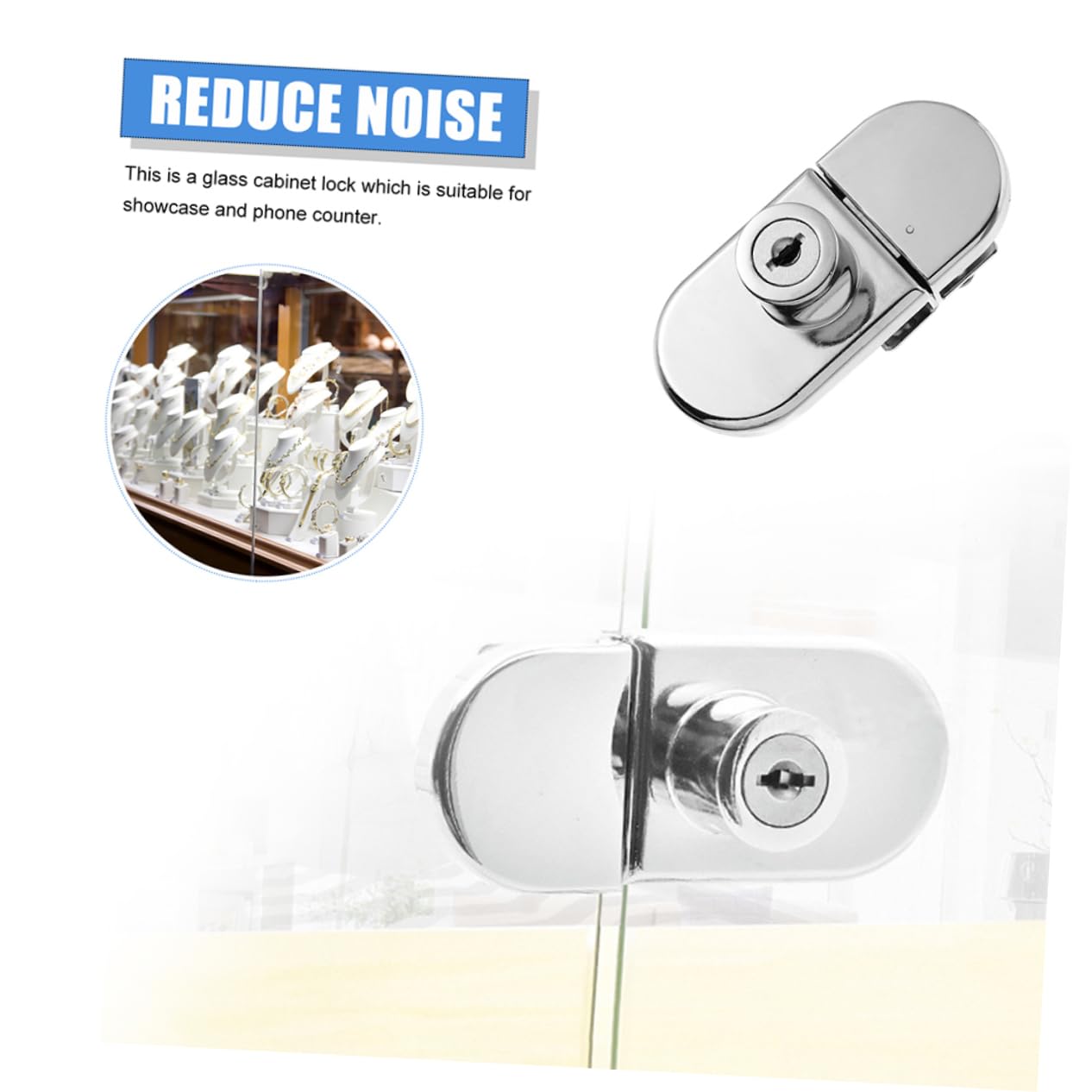 10 Sets Sliding Glass Cabinet Door Lock - Zinc Alloy Anti-Reverse Safety Lock for Display Cases & Showcases | Secure Home, Retail & Office Storage Solutions