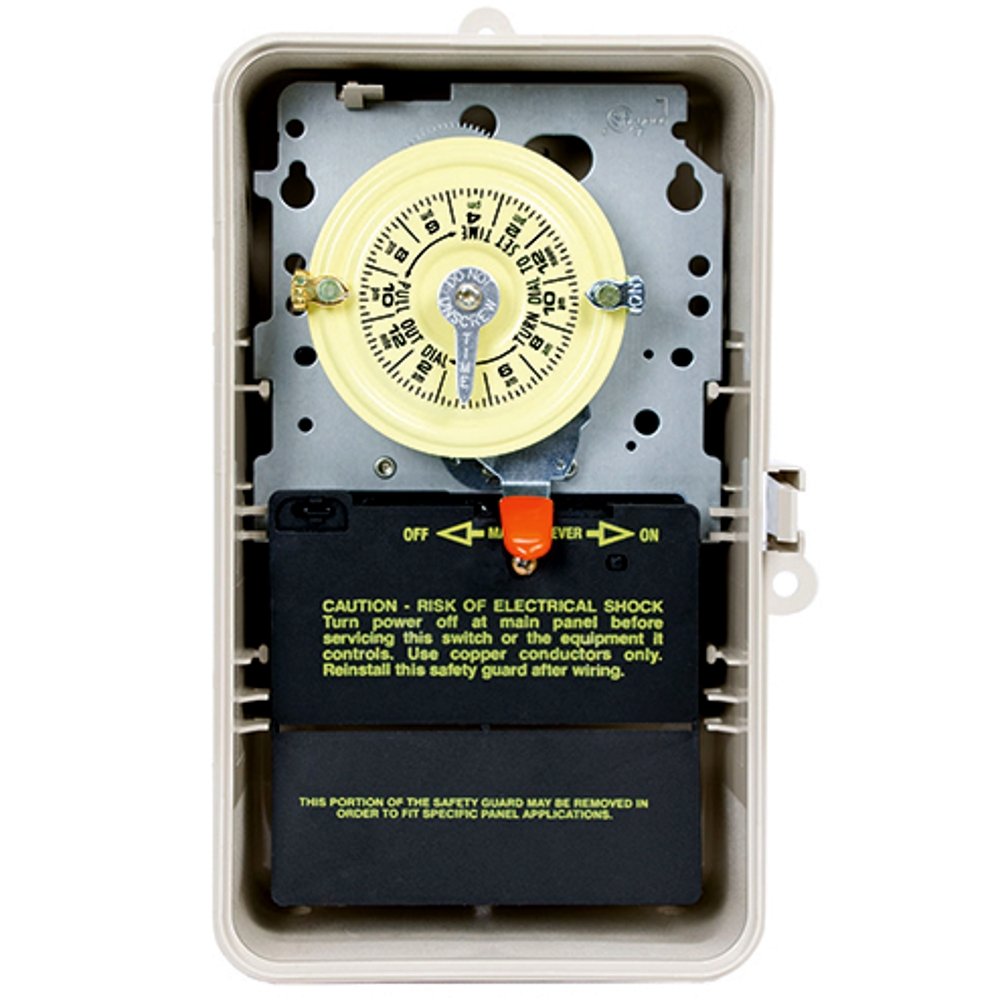 Intermatic T101P3 125V 40 Amp SPST Timer Switch - Heavy Duty Mechanical Timer for Outdoor Lights, Pools, and Irrigation Systems
