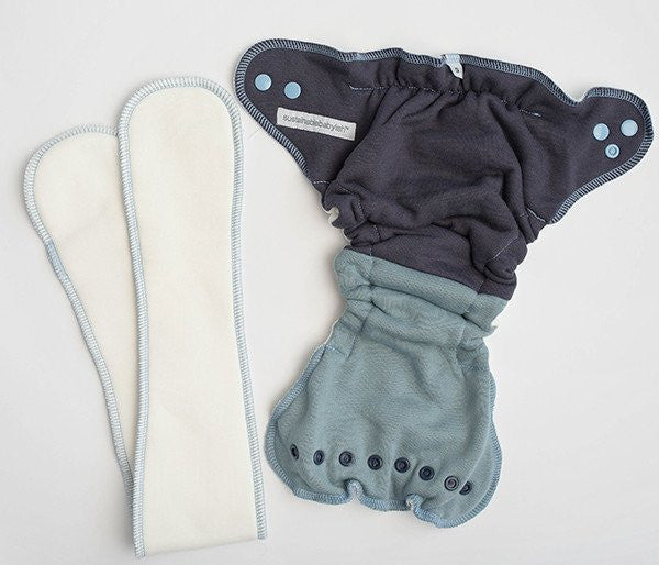 Sloomb Tonal Bamboo Fleece Fitted Cloth Diapers (BFF's) - Ultra Soft & Absorbent for Babies - Perfect for Overnight Use & Sensitive Skin