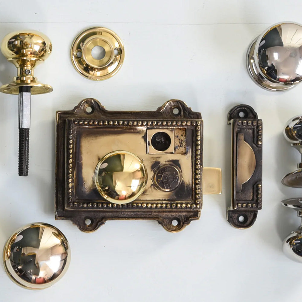 Vintage Antique Brass Regency Style Rim Latch - Classic Door Hardware for Victorian Homes & Restoration Projects | Perfect for Interior Doors, Cabinets & Furniture