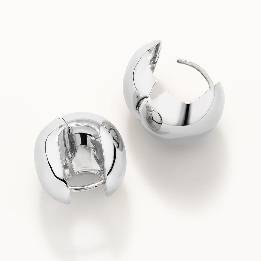 Chunky Ball Huggie Earrings - Sterling Silver Hoop Earrings for Women | Perfect for Everyday Wear, Parties & Gifts