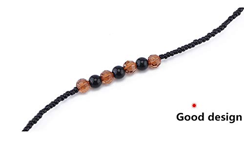 Stylish All Black Eyeglass Chain with Black Beads - Secure Sunglasses & Reading Glasses - Anti-Slip Design by Dhoptical - Perfect for Work, Reading & Outdoor Activities