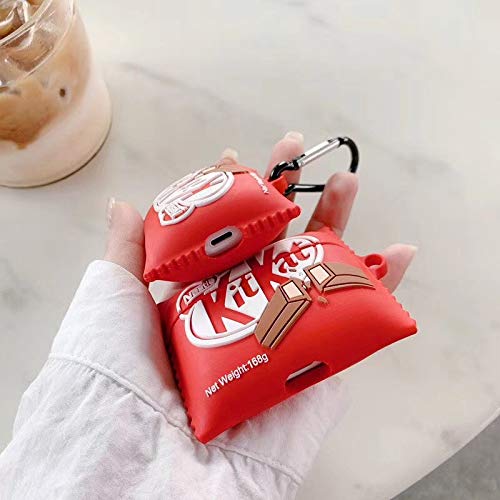 Funny 3D Cartoon AirPods Pro Silicone Case - Cute KitKat Snack Design [Fun Snacks Series 2] | Protective Cover for Daily Use, Travel & Gift Giving