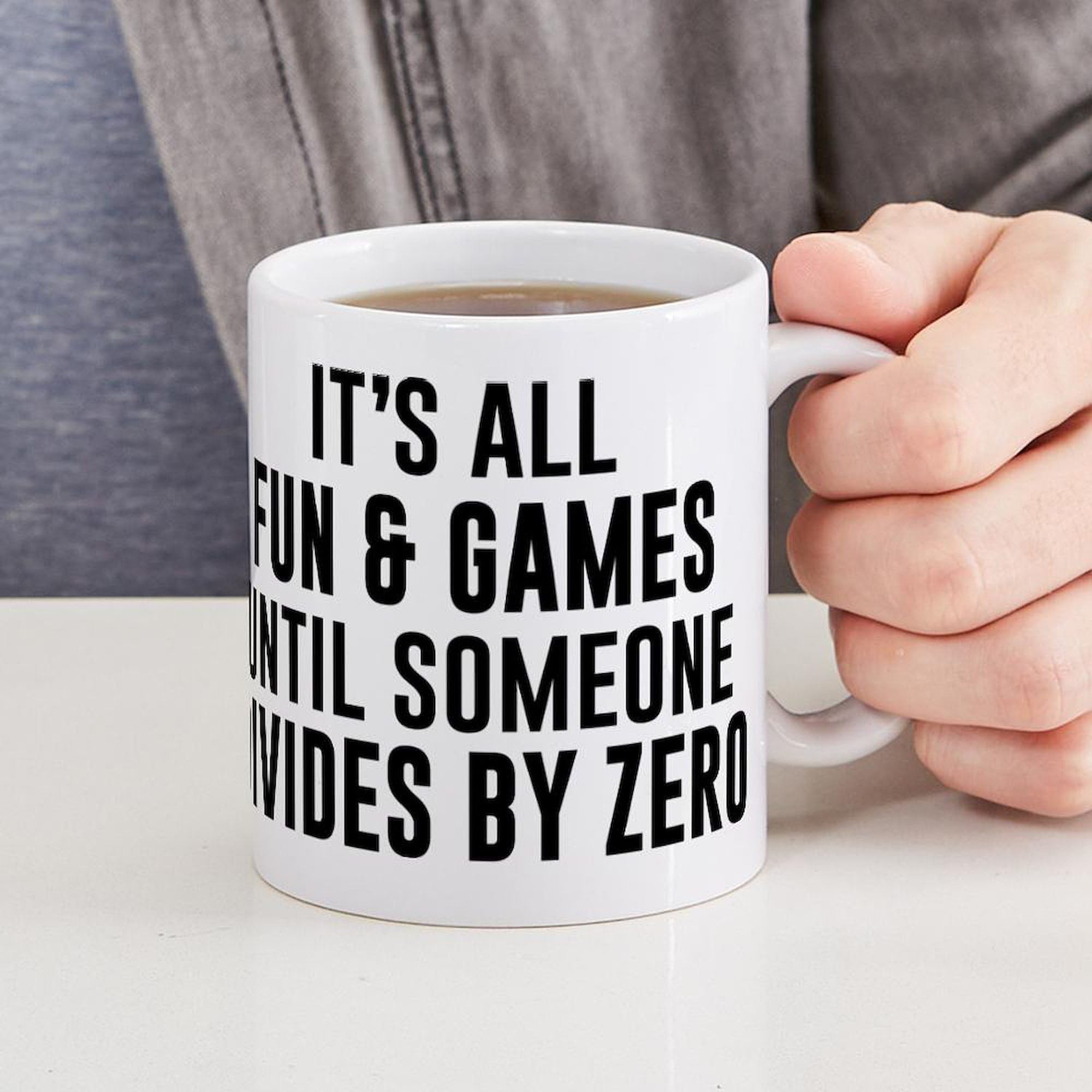 Divide By Zero Funny Math 11 oz (325 ml) Ceramic Coffee Mug - Perfect for Teachers, Students & Nerdy Gifts - Enjoy Your Morning Coffee or Tea at Home, Office or School