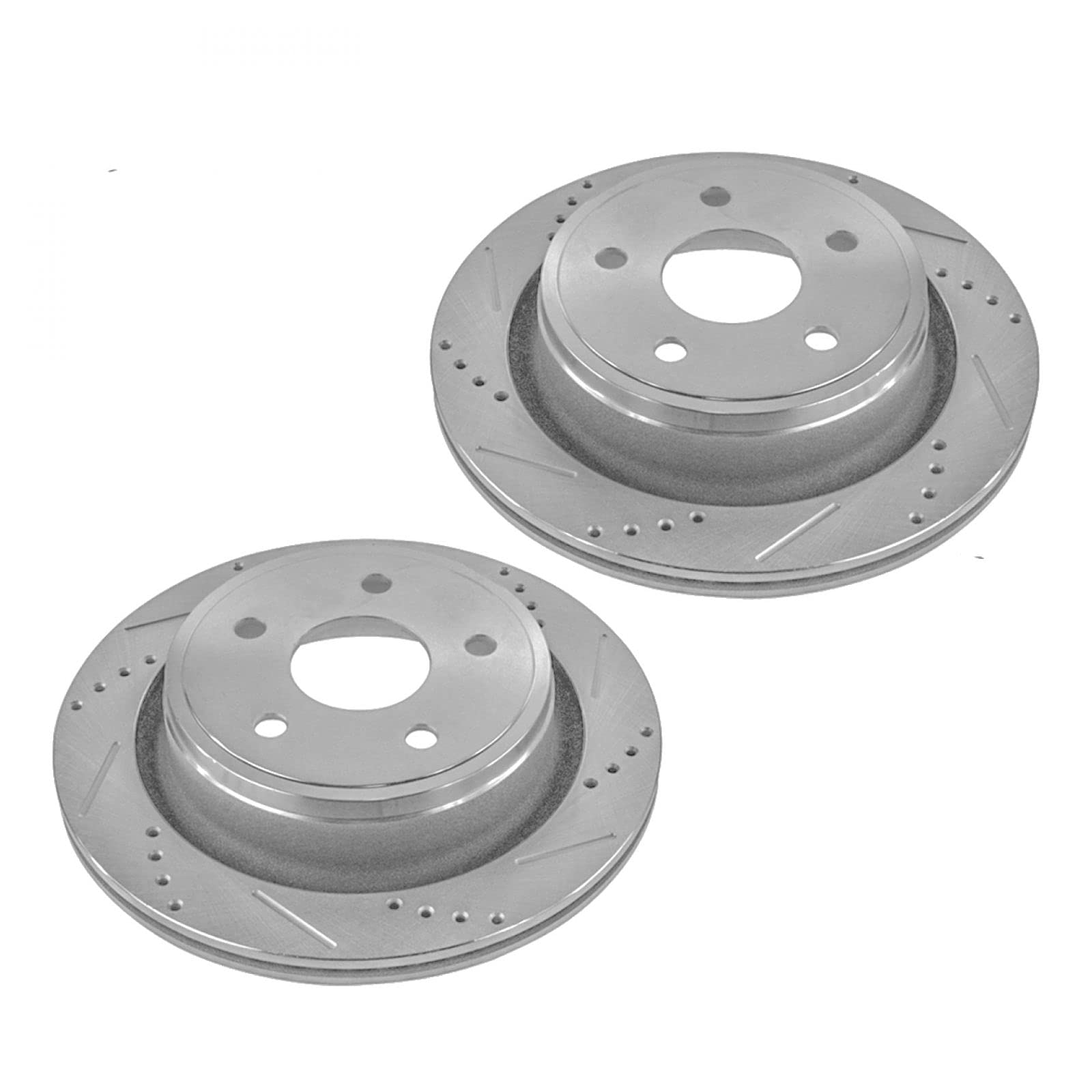 High-Performance Rear Ceramic Brake Pads with Drilled & Slotted Zinc Coated Rotors & Calipers Kit - Perfect for Sports Cars, Trucks and Off-Road Vehicles