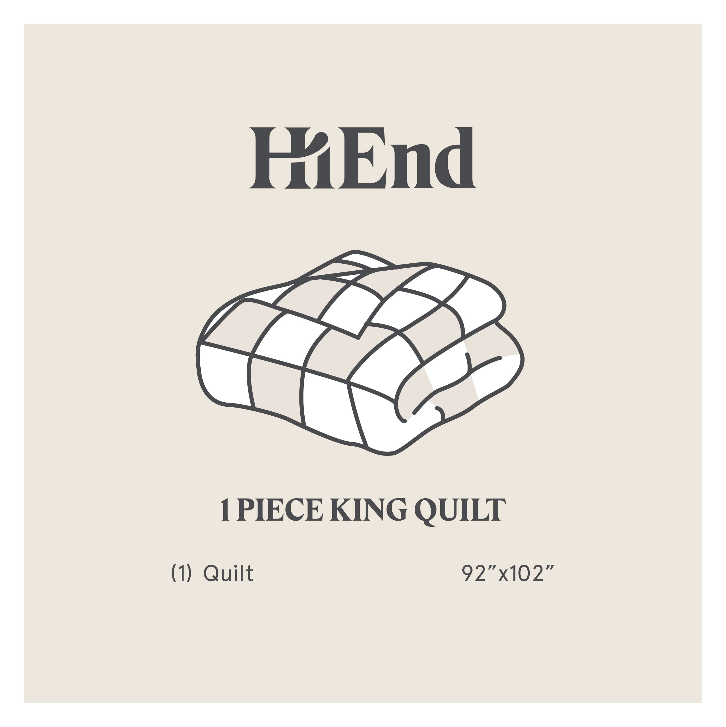 Premium Linen Cotton Diamond Quilt King Size - Gray Solid Luxury Bedding Set | Soft Lightweight Bed Cover for Master Bedroom, Guest Room & Cozy Home Decor