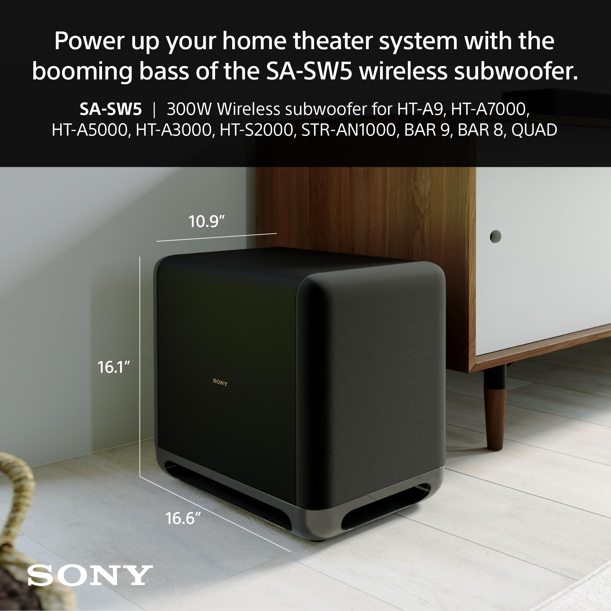 Sony BRAVIA Theater Bar 9 Dolby Atmos Soundbar with Wireless Subwoofer (SA-SW5) & Battery-Powered Rear Speakers (SA-RS5) - Immersive Home Theater System for Movies, Gaming & Music Streaming