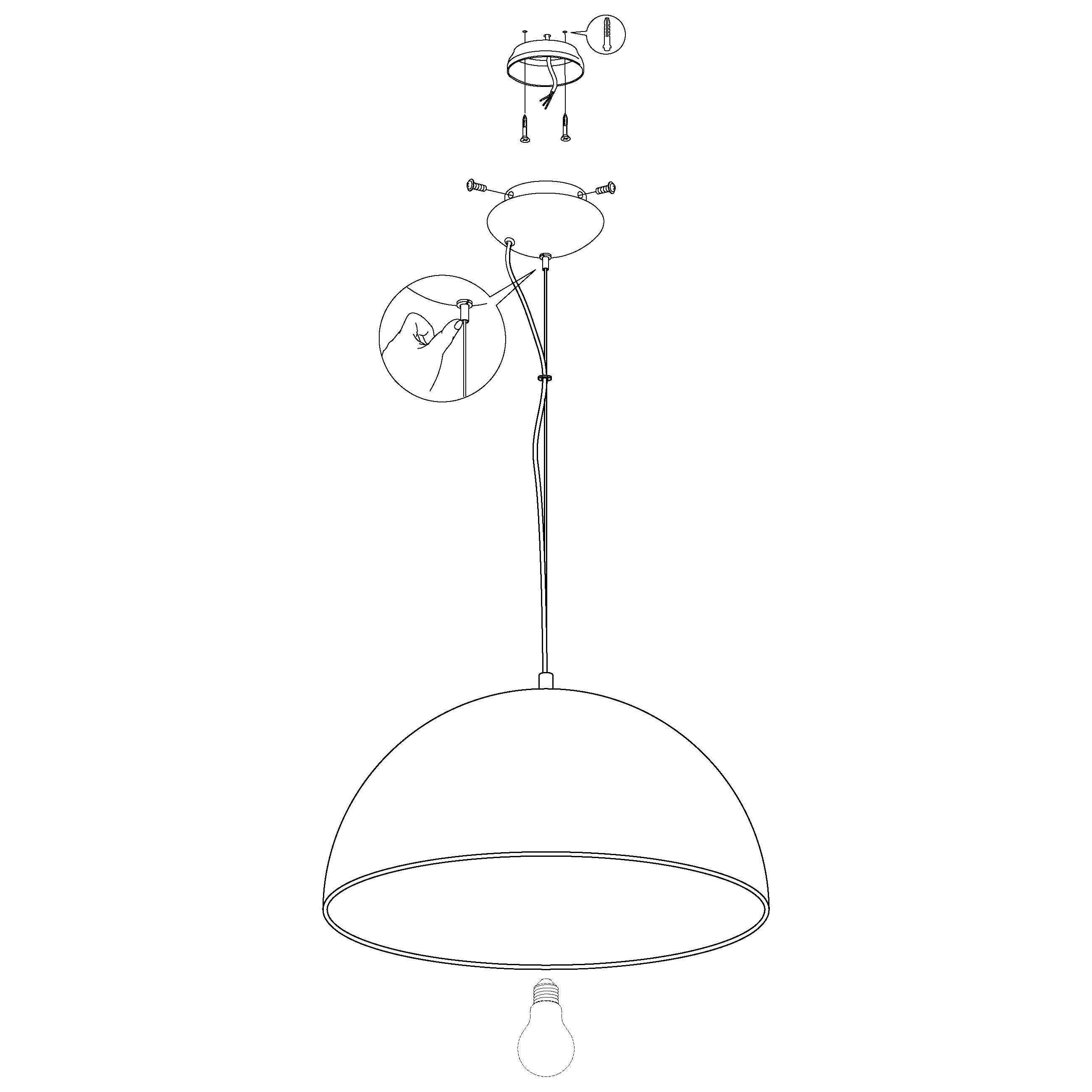 Eglo Gaetano 1-Light Round Black & Copper Ceiling Pendant Light Fixture - 53cm Modern Industrial Lighting for Kitchen Island, Dining Room, or Bedroom