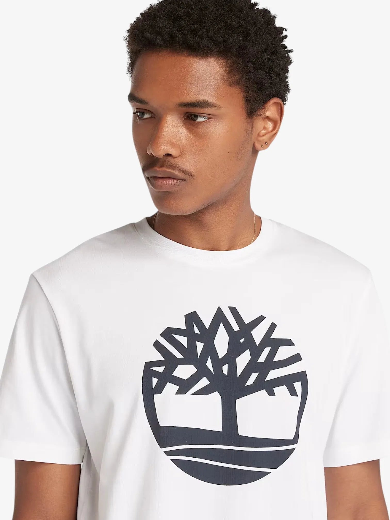 Timberland Kennebec River Tree Logo White T-Shirt for Men - Casual Comfort Fit Cotton Tee for Outdoor Adventures & Everyday Wear