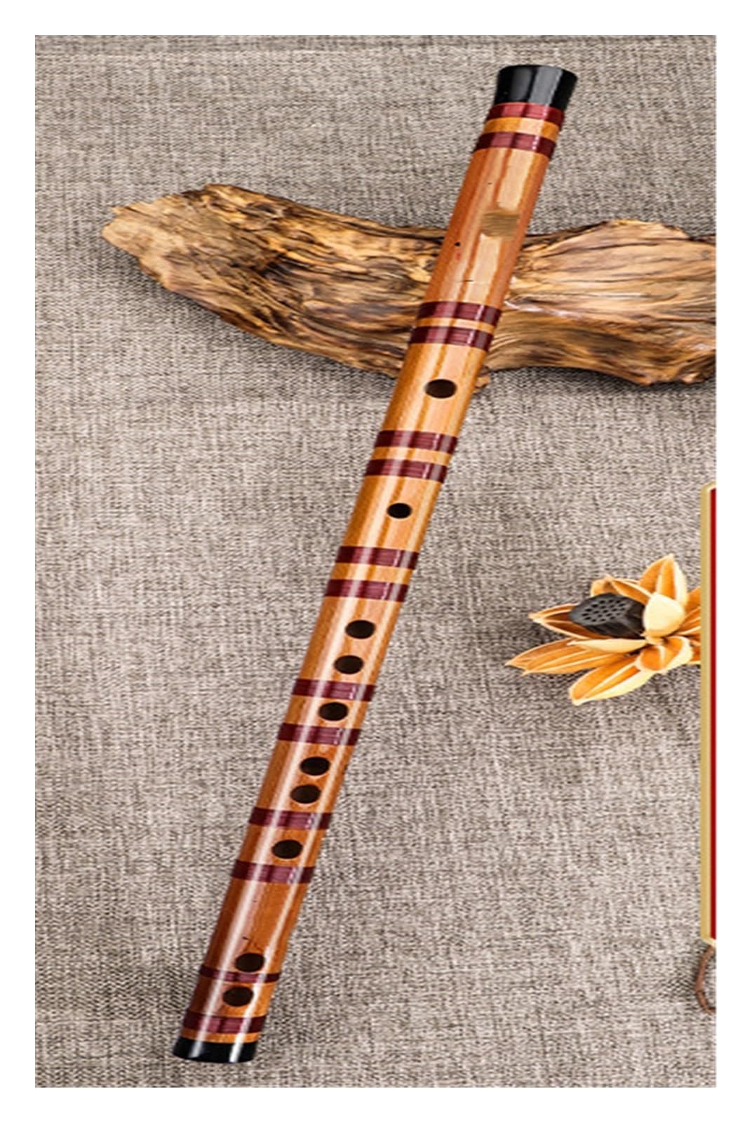 Professional Bamboo Flute - Zero Base Horizontal Bamboo Wind Flute for Adult Beginners (F Key) - Perfect for Meditation, Yoga, and Music Practice