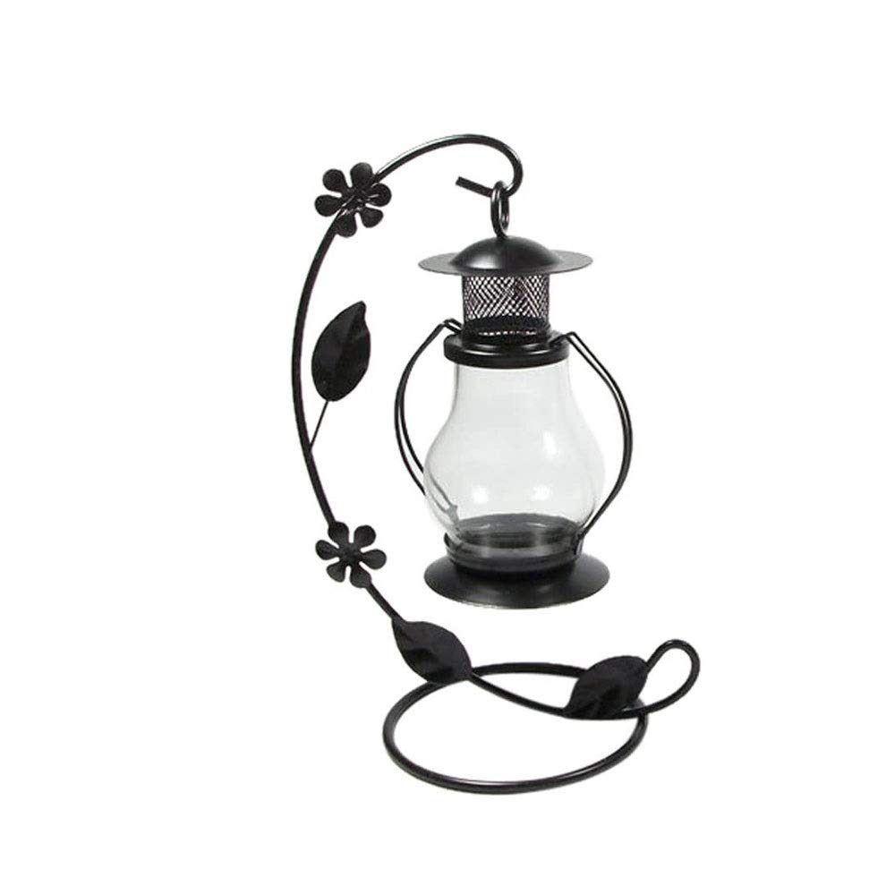 Vintage Hanging Candle Holder - Black Metal Wall Sconce for Romantic Home Decor, Wedding & Party Lighting - Perfect for Dining Room, Bedroom, Garden & Outdoor Ambiance