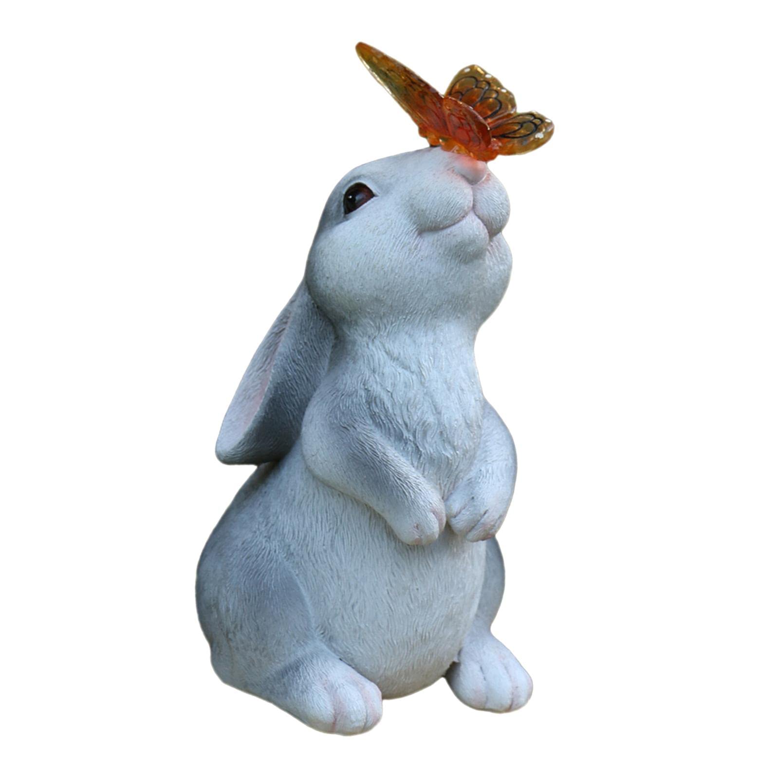 Bothyi Waterproof LED Garden Lights - Cute Rabbit Grey Resin Pathway Stakes for Outdoor Decoration, Balcony, Walkway, Lawn & Yard | Perfect for Nighttime Ambiance & Holiday Decor