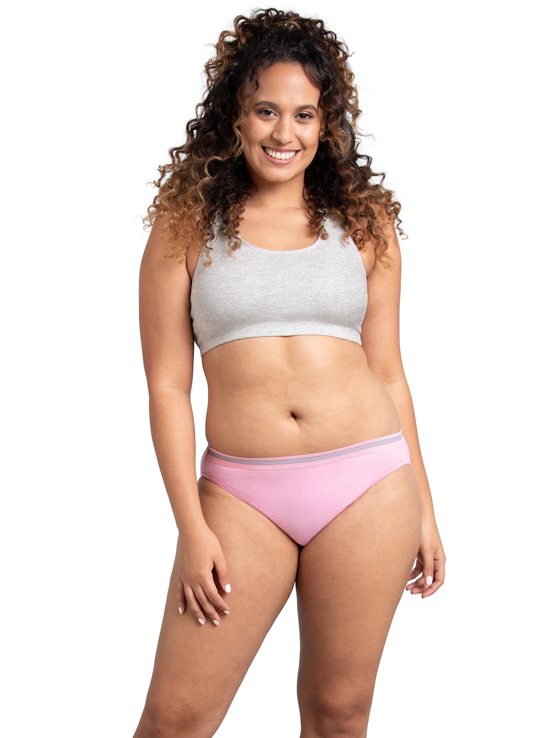 Fruit of the Loom Women's Eversoft Cotton Bikini Underwear - Tag Free, Breathable & Comfortable Panties for Everyday Wear | Perfect for Work, Travel & Relaxation