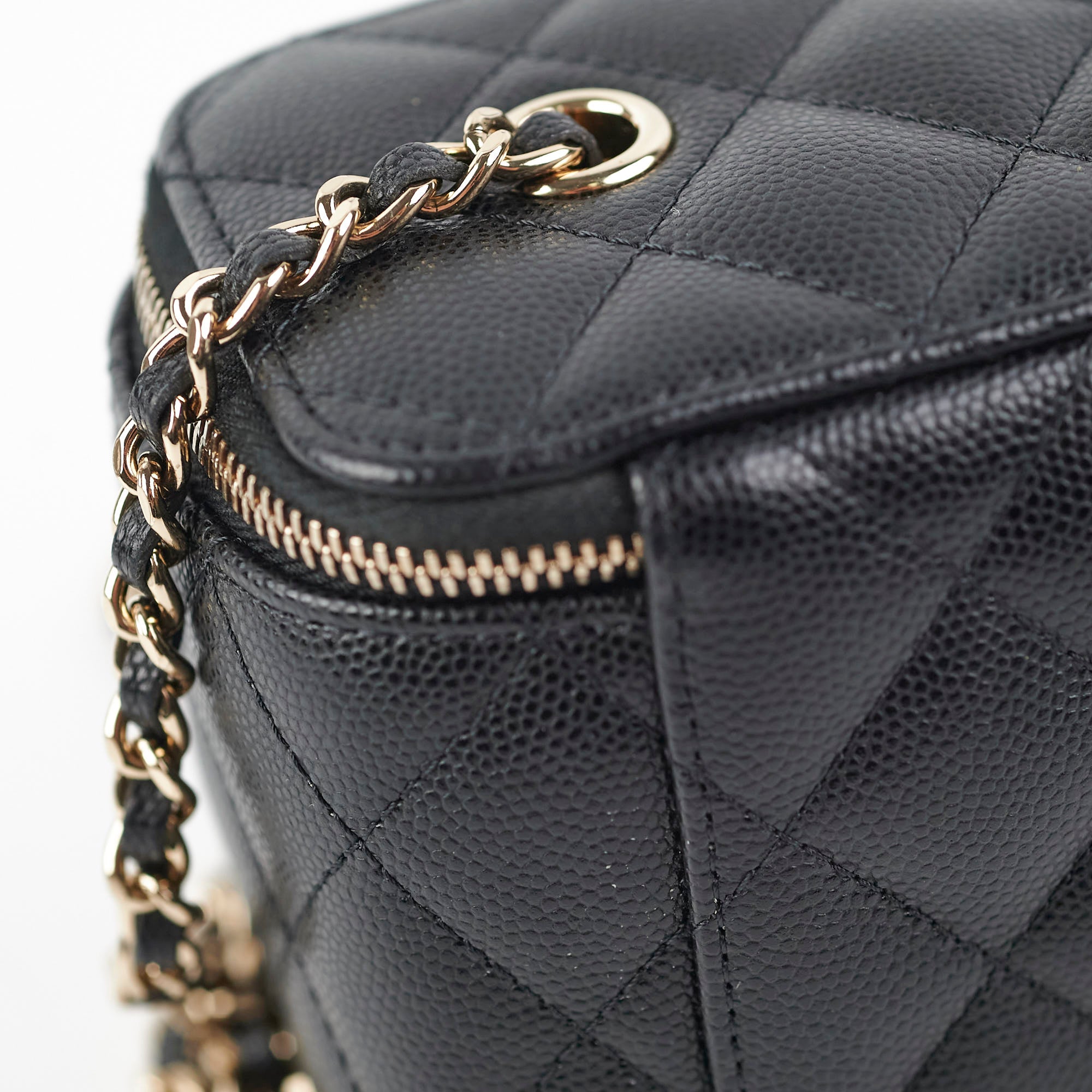 Chanel Caviar Vanity Case Black 31 Series - Luxury Leather Cosmetic Bag for Makeup & Travel Essentials | Perfect for Women's Everyday Use & Gift Giving