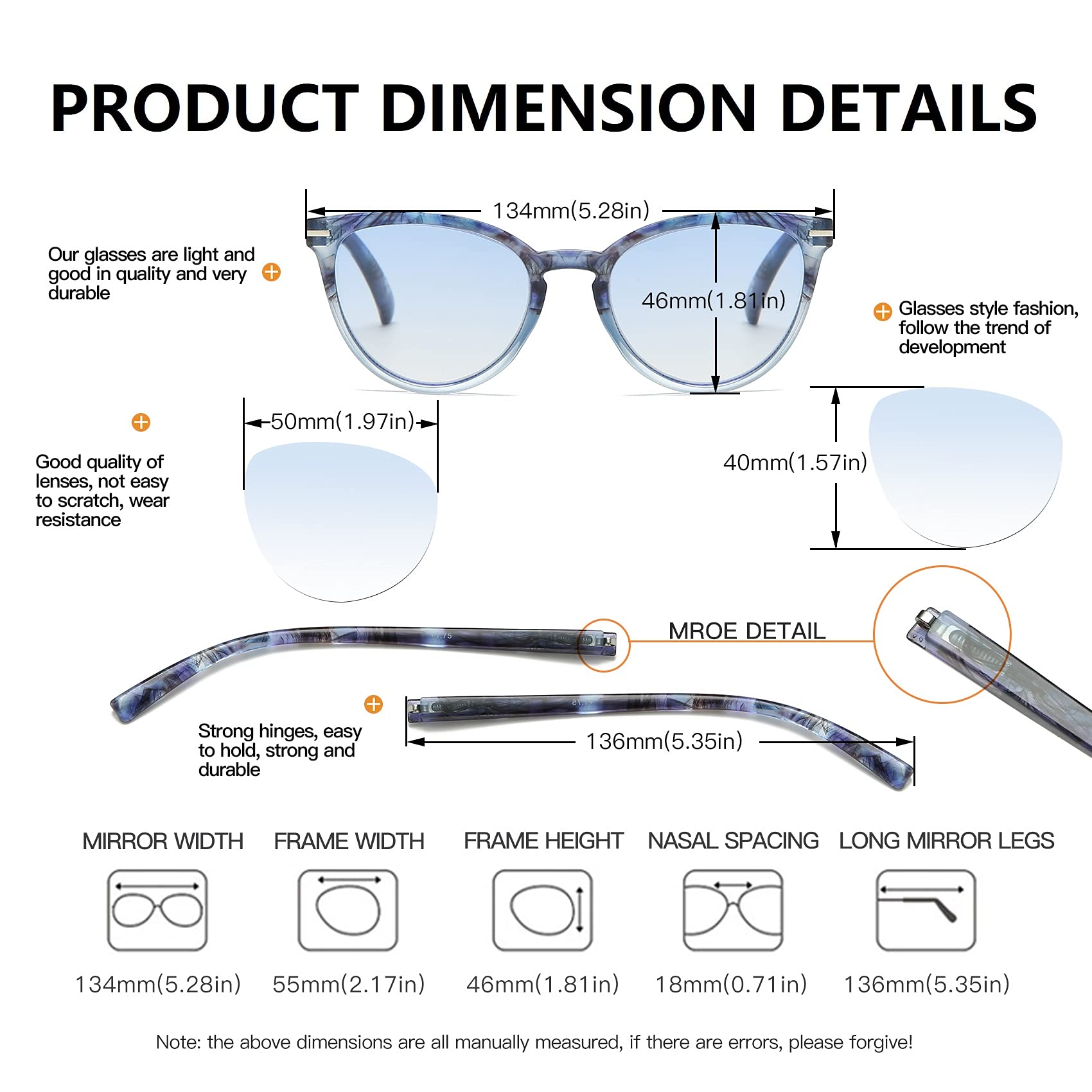 Stylish Cateye Reading Glasses for Women with Spring Hinges - Perfect for Work & Reading