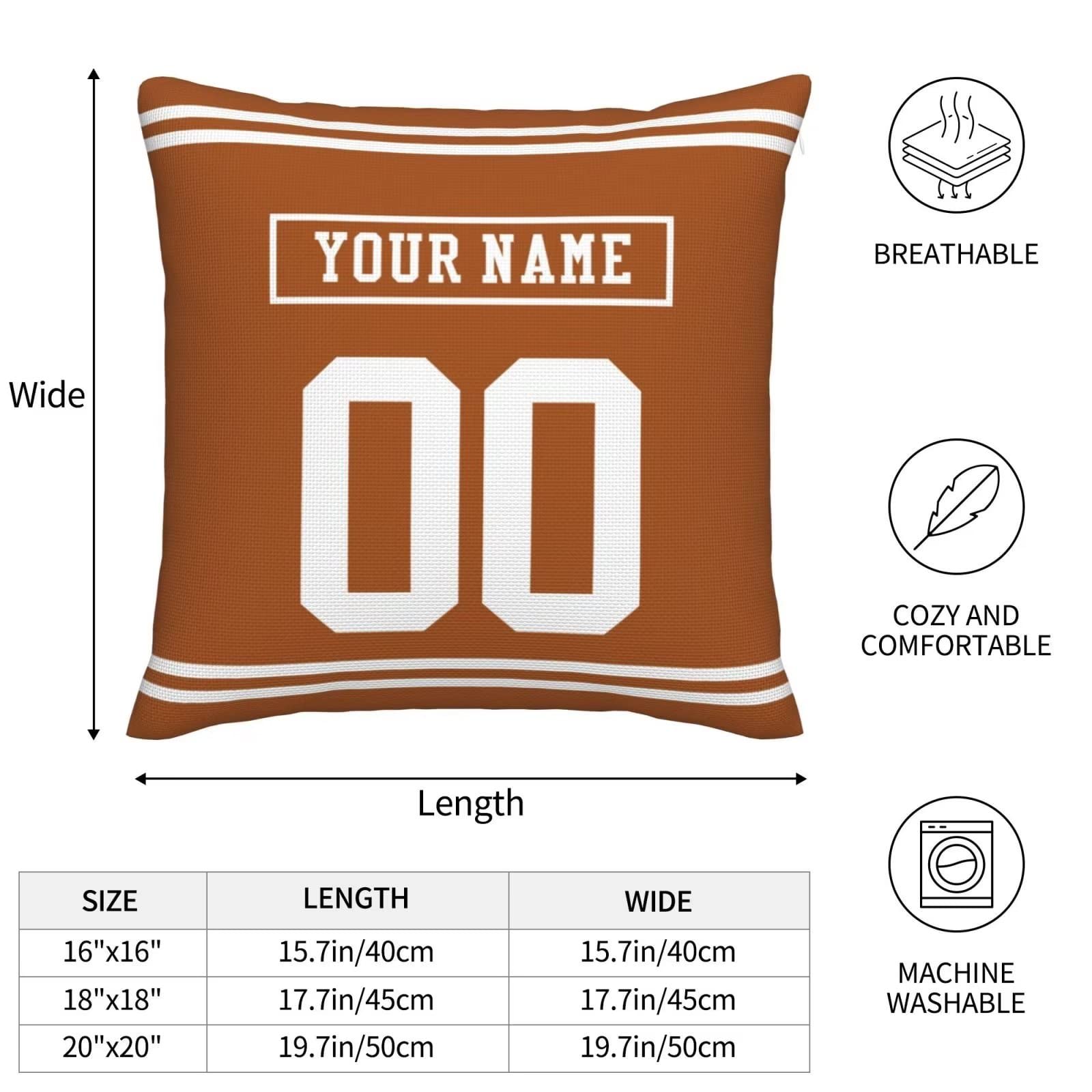 Custom University Football Pillow Cases (2-Pack) - Personalized with Any Name & Number - 18