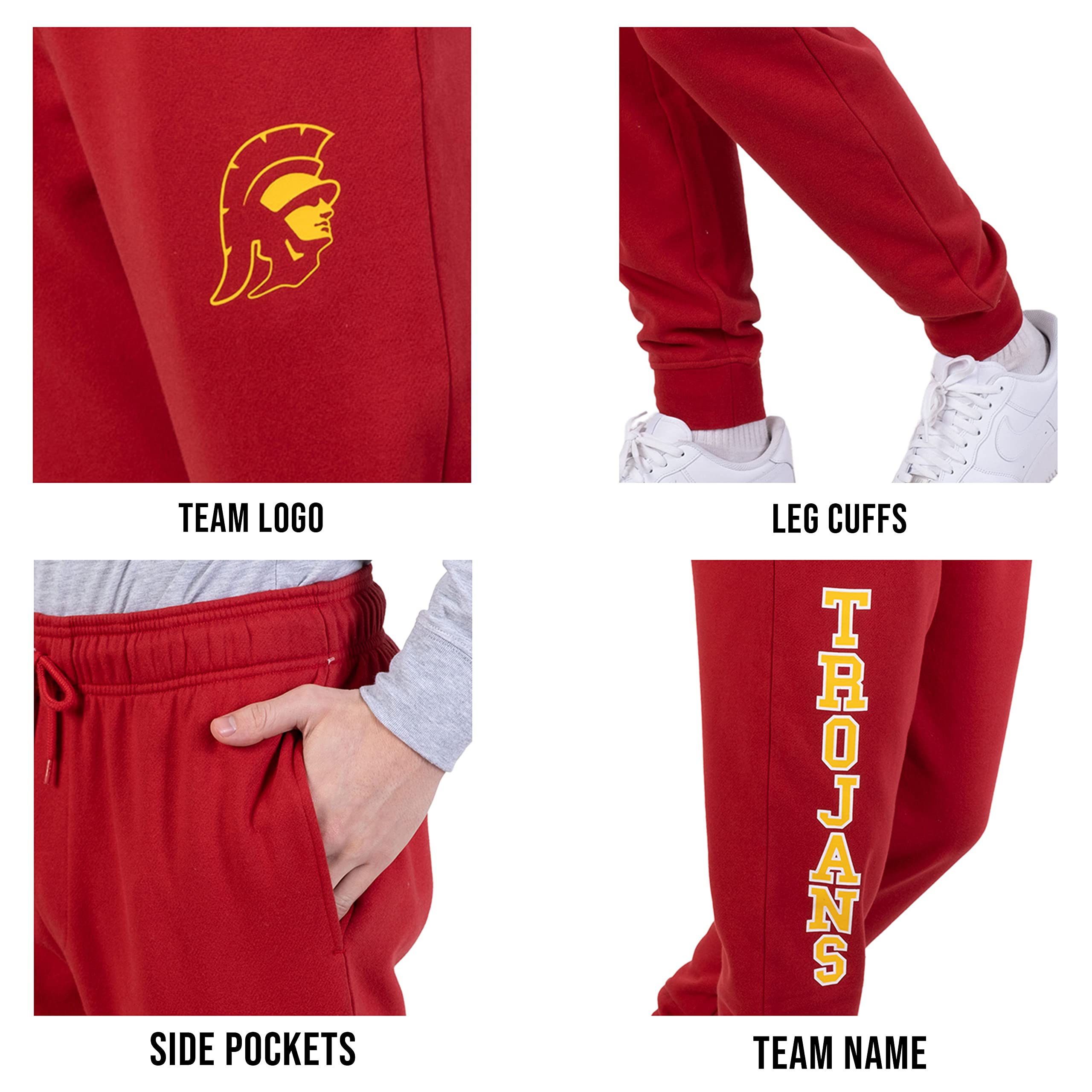 Ultra Game NCAA Men's Super Soft Jogger Sweatpants - Comfortable Athletic Pants for Basketball, Football & Casual Wear - Perfect for Training, Lounging & Game Day Outfits