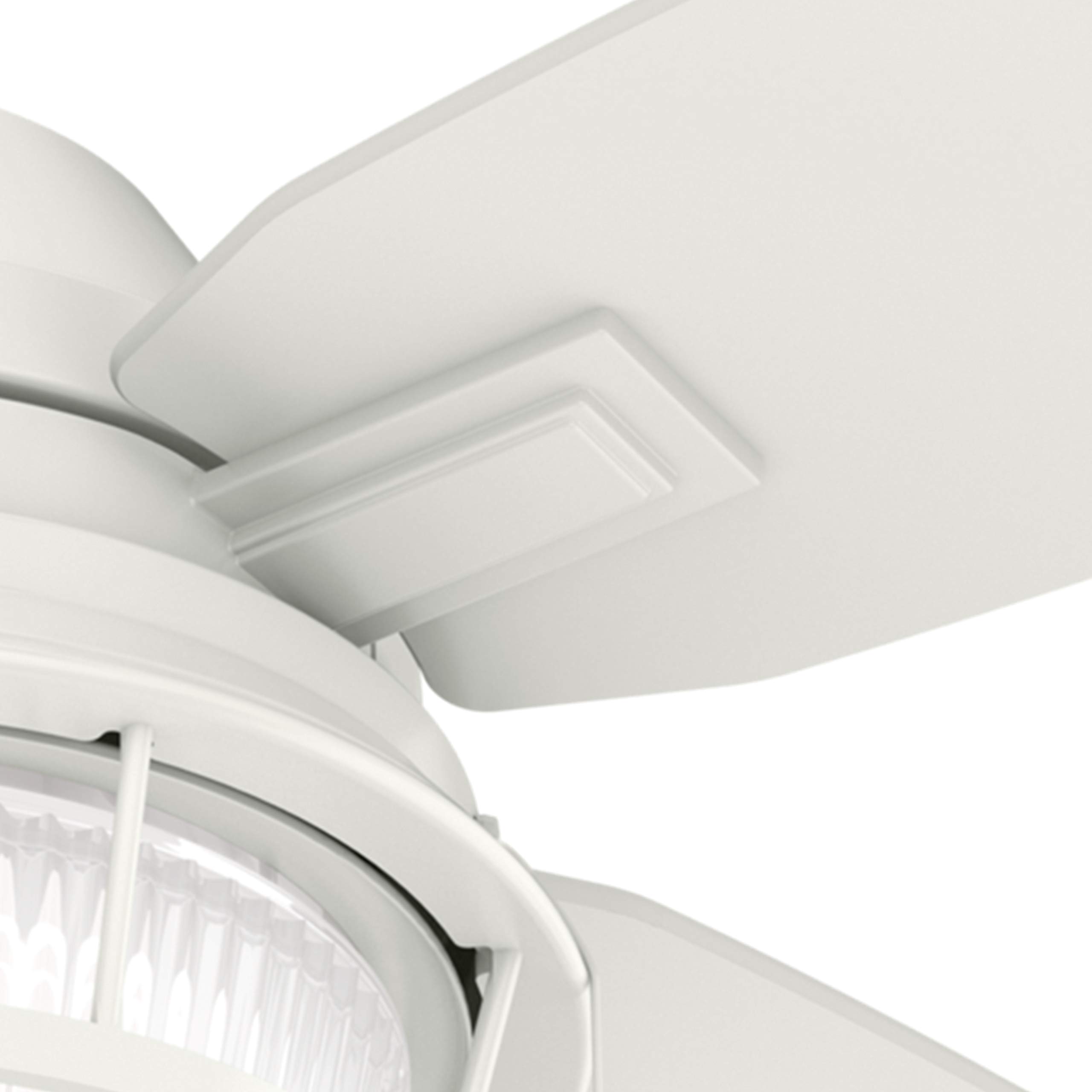 Hunter Fan 52 Inch White Indoor Outdoor Ceiling Fan with LED Light Kit - Energy Efficient Cooling for Living Room, Bedroom, Patio (Renewed)