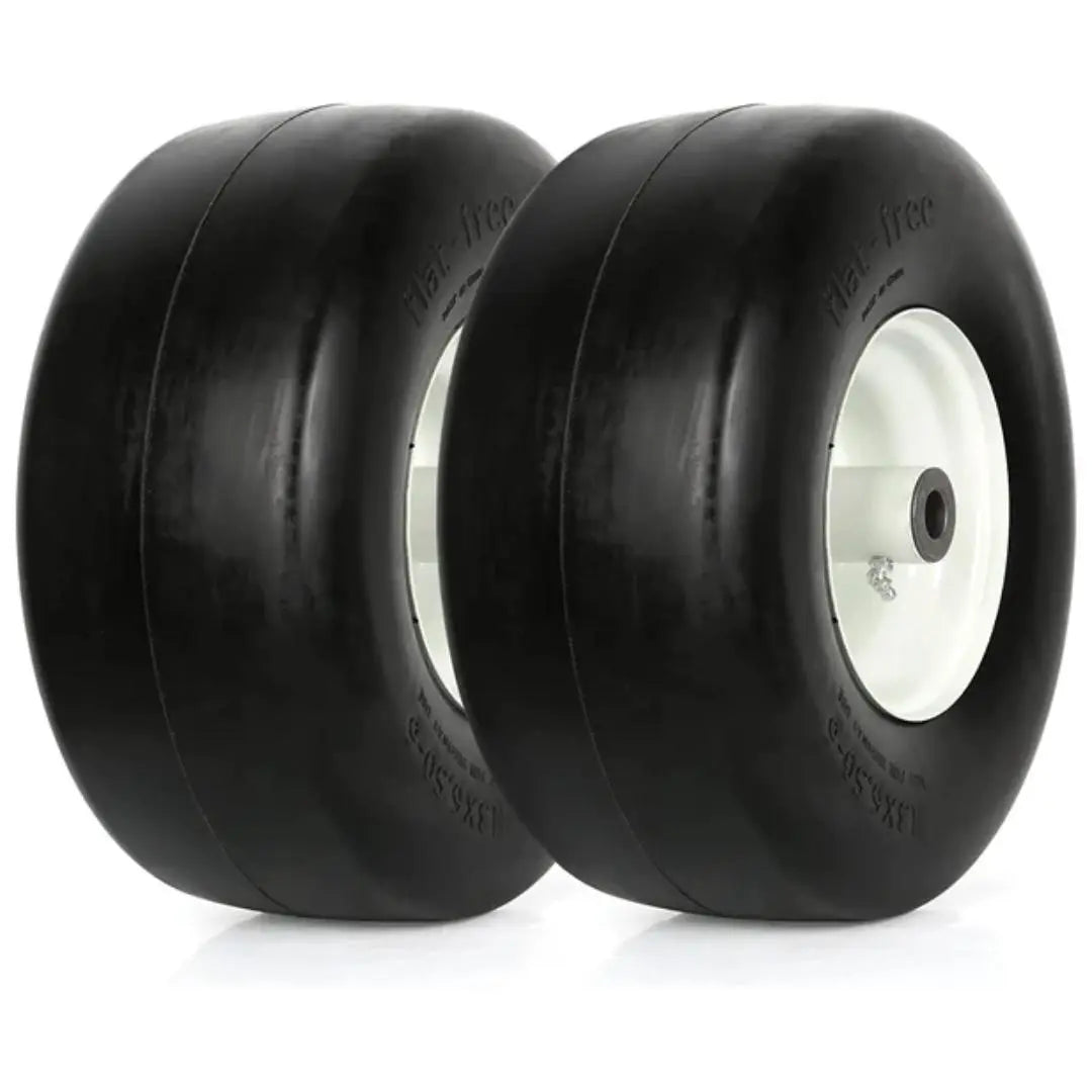 13x6.50-6 Flat Free Lawn Mower Tires with Rim - 5.5