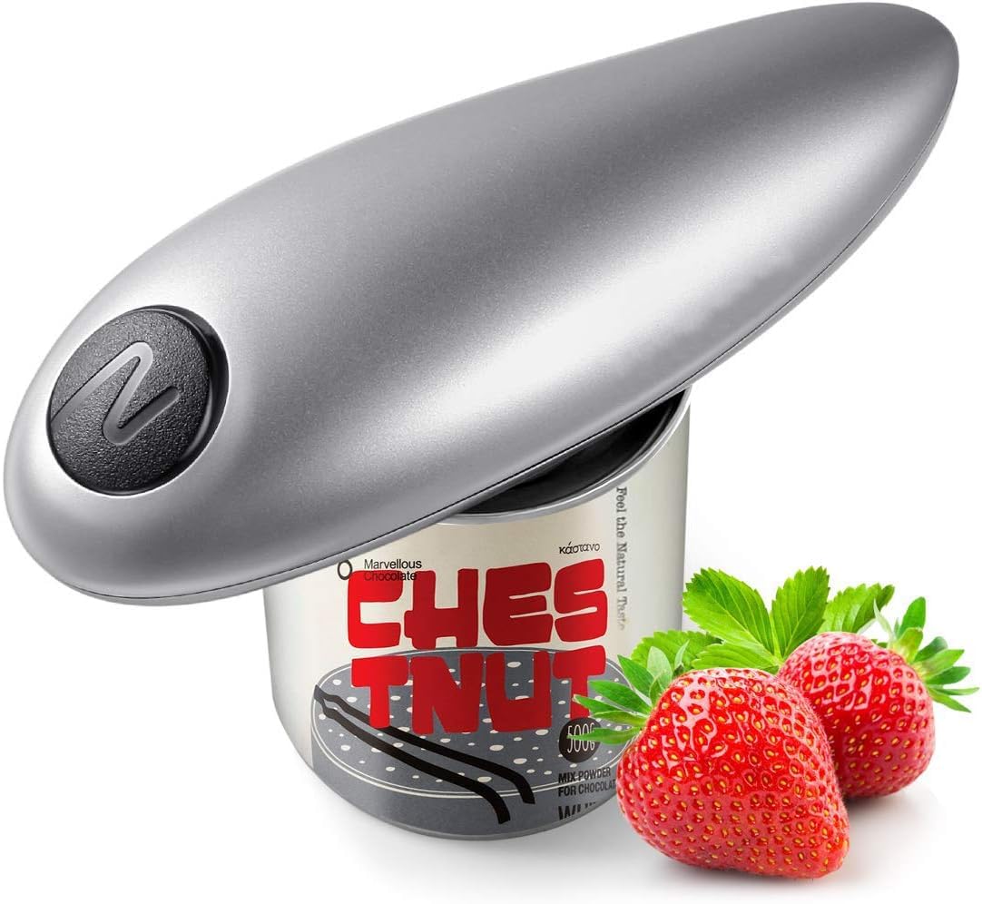 Electric Can Opener - One-Touch Automatic Kitchen Can Opener with Smooth Edge Cutting, Safe & Easy to Use for Seniors & Arthritis Sufferers - Perfect for Home Cooking, Camping & Emergency Food Prep