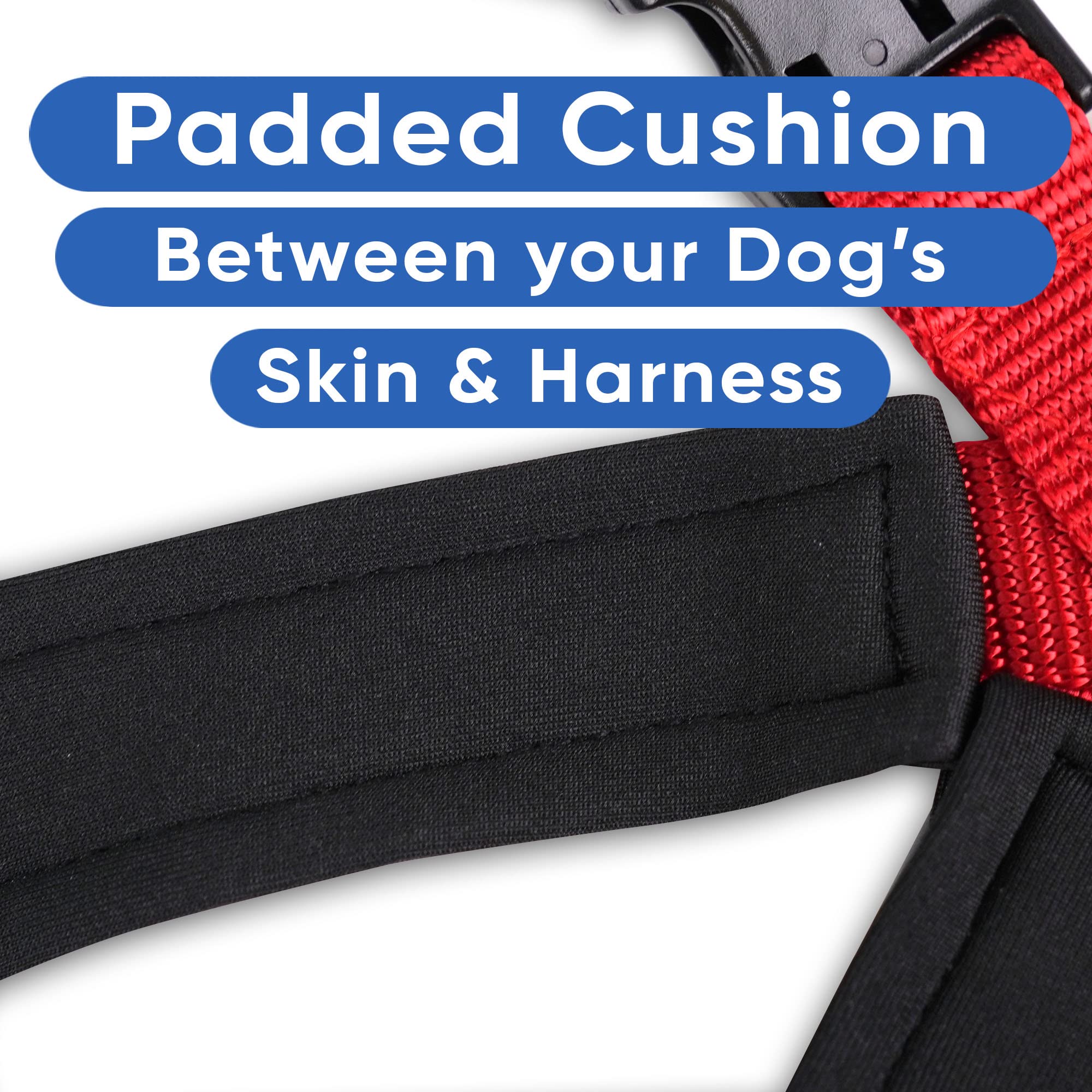 Pawtitas Reflective Padded Dog Harness - Comfortable & Adjustable for Walking, Running & Outdoor Adventures - Medium Size Red Pet Vest for Safety & Control - Perfect for Night Walks, Jogging & Training
