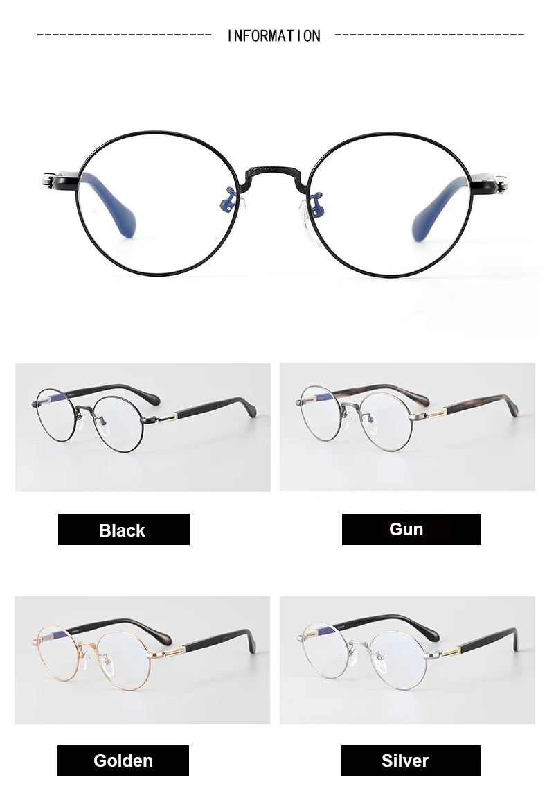 Stylish Aimee Unisex Full Rim Oval Round Titanium Acetate Eyeglasses Frame 11144 - Perfect for Reading, Work & Fashion Accessories