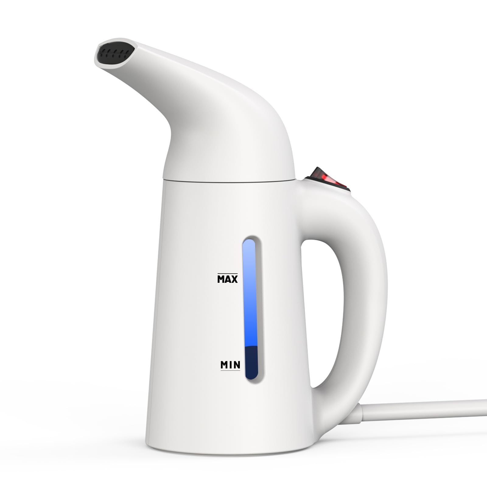 Portable Handheld Garment Steamer for Clothes - 230ml Mini Steamer with One-Button Design, Removes Wrinkles from All Fabrics, 12-Min Continuous Steam - Perfect for Travel, Home Use, and Quick Outfit Refresh Before Meetings or Events - White