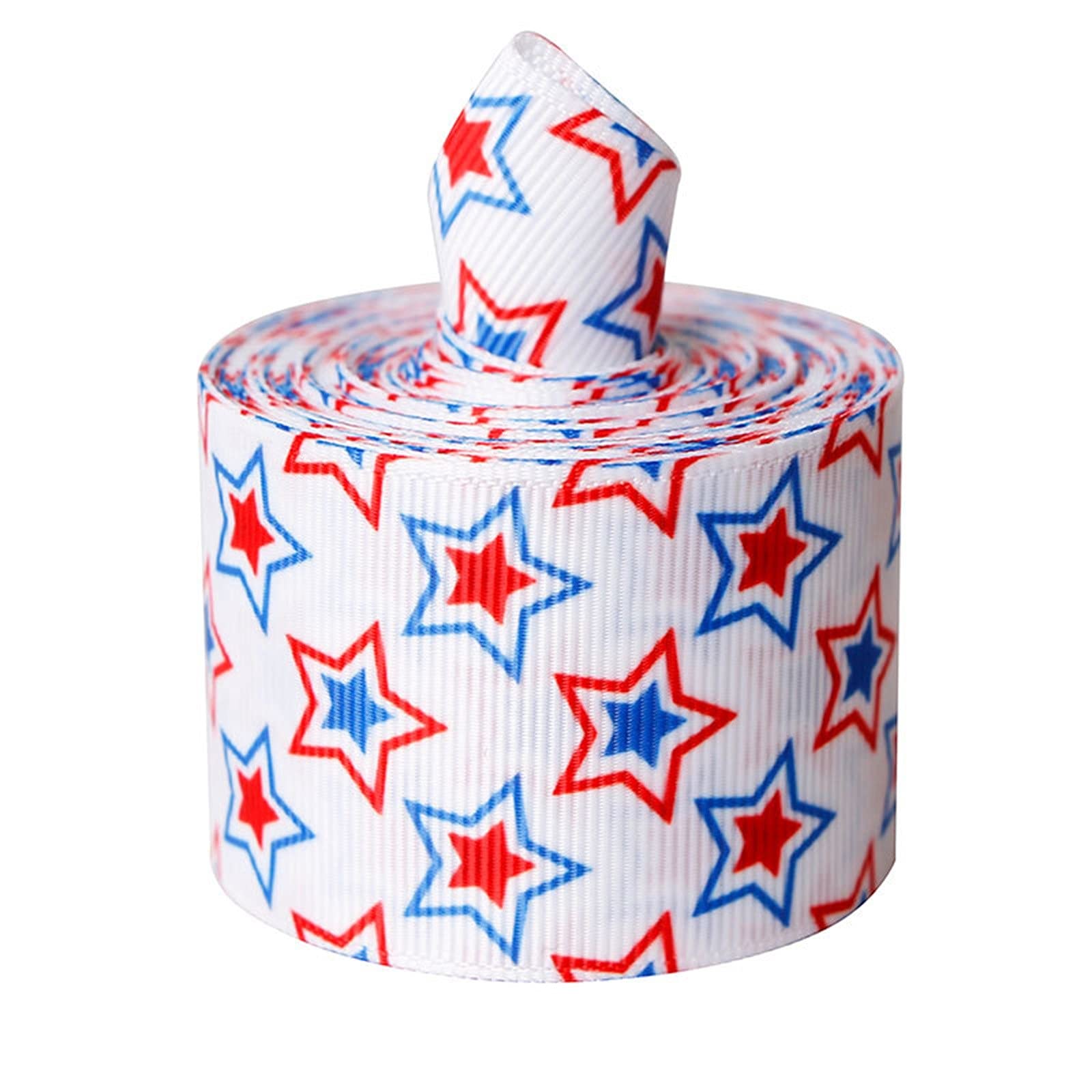Premium Hubl Decorative Ribbon for DIY Crafts, Gift Wrapping & Party Decor - Patriotic Independence Day Printed Silk Yarn Ribbon (Blue) - Perfect for Holiday Gifts, Scrapbooking & Home Decorations