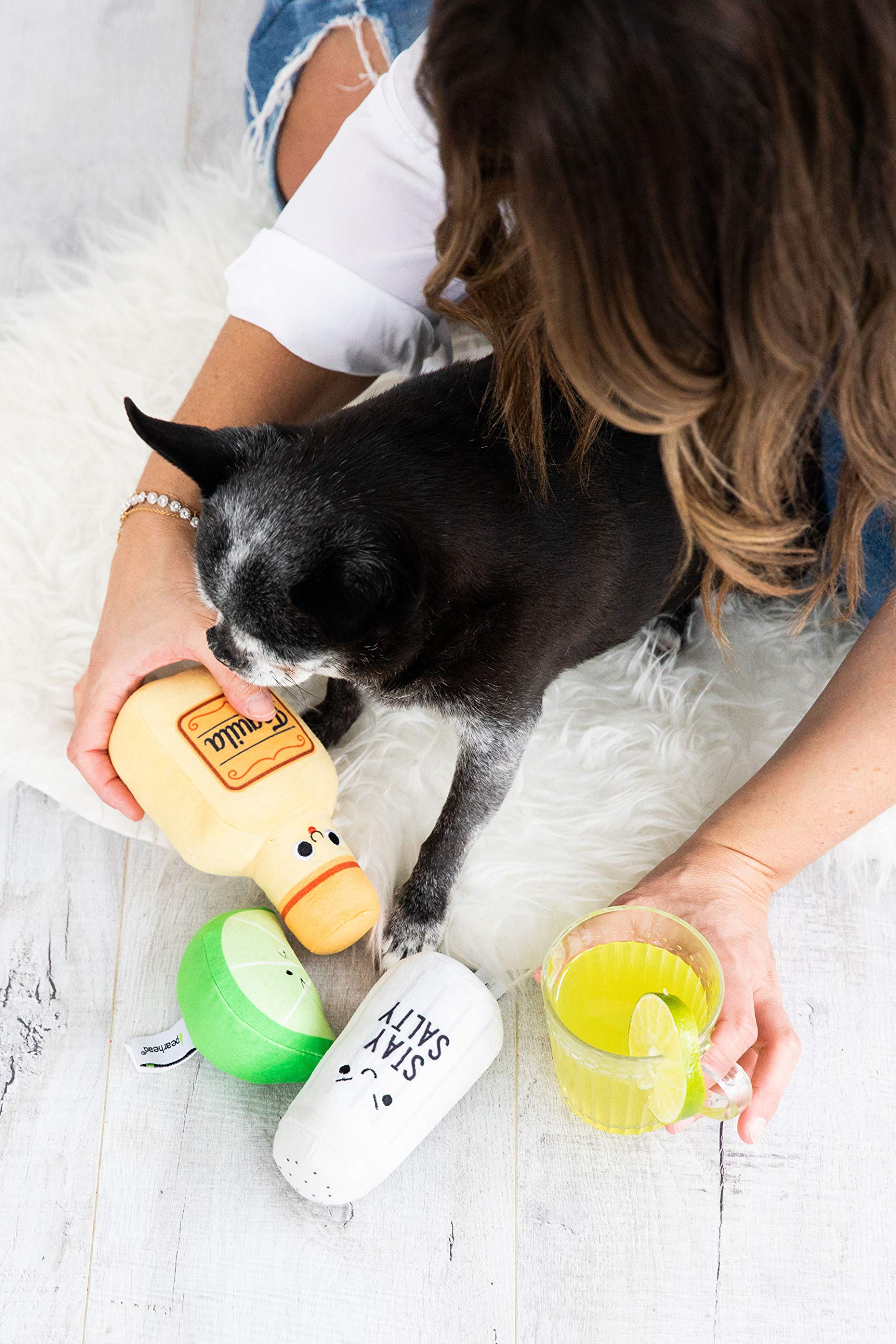 Pearhead Plush Squeaker Dog Toys & Cat Teaser Toys Set - Interactive Pet Play Toys for Dogs and Cats - Perfect for Training, Bonding & Playtime at Home or Outdoors