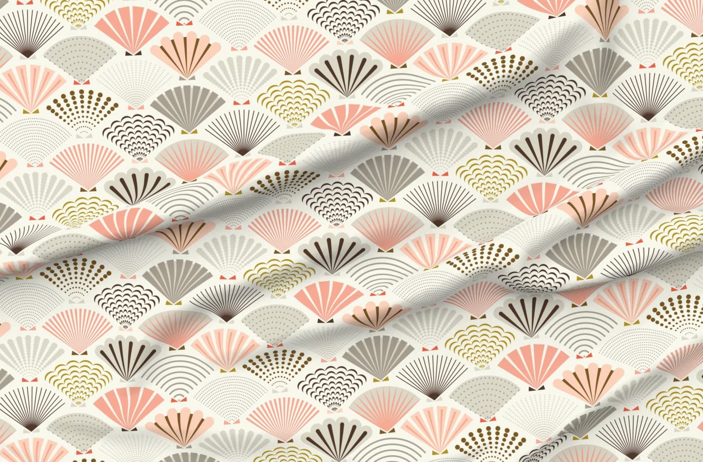 Seashell Printed Fleece Fabric by The Yard - Soft & Cozy Material for Sewing Blankets, Loungewear & No-Sew DIY Projects - Perfect for Home Decor, Baby Clothes & Crafting