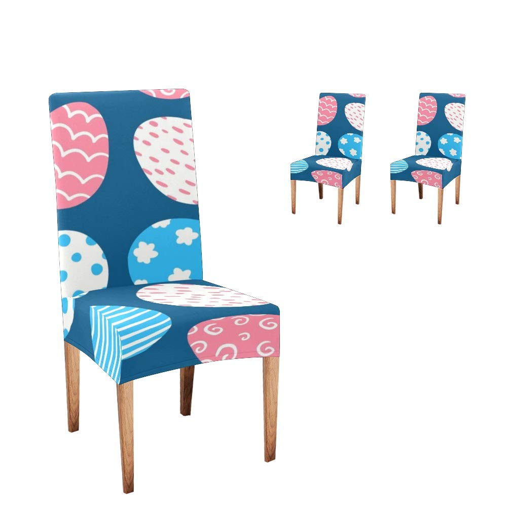Anneunique CUXWEOT Chair Covers - 2 Pack Soft Dining Room Seat Slipcovers, Easter Egg Protector for Party Decor, Washable Stretch Fabric for Home & Event Use