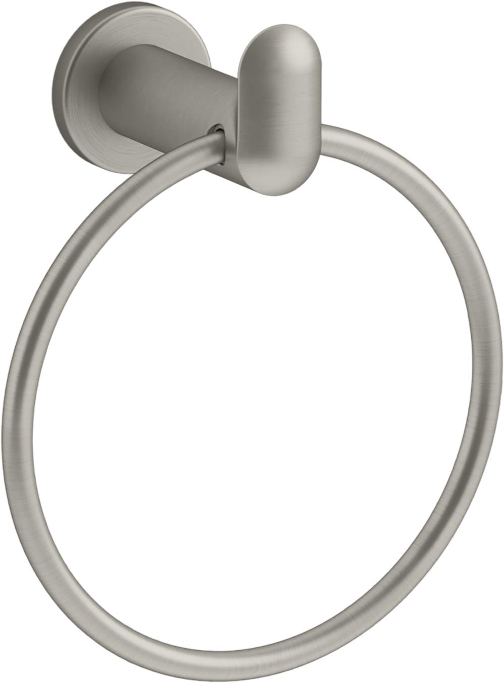 KOHLER Kumin Collection Brushed Nickel Towel Ring - Vibrant Bathroom Accessory K-97898-BN for Modern & Luxury Bathroom Decor