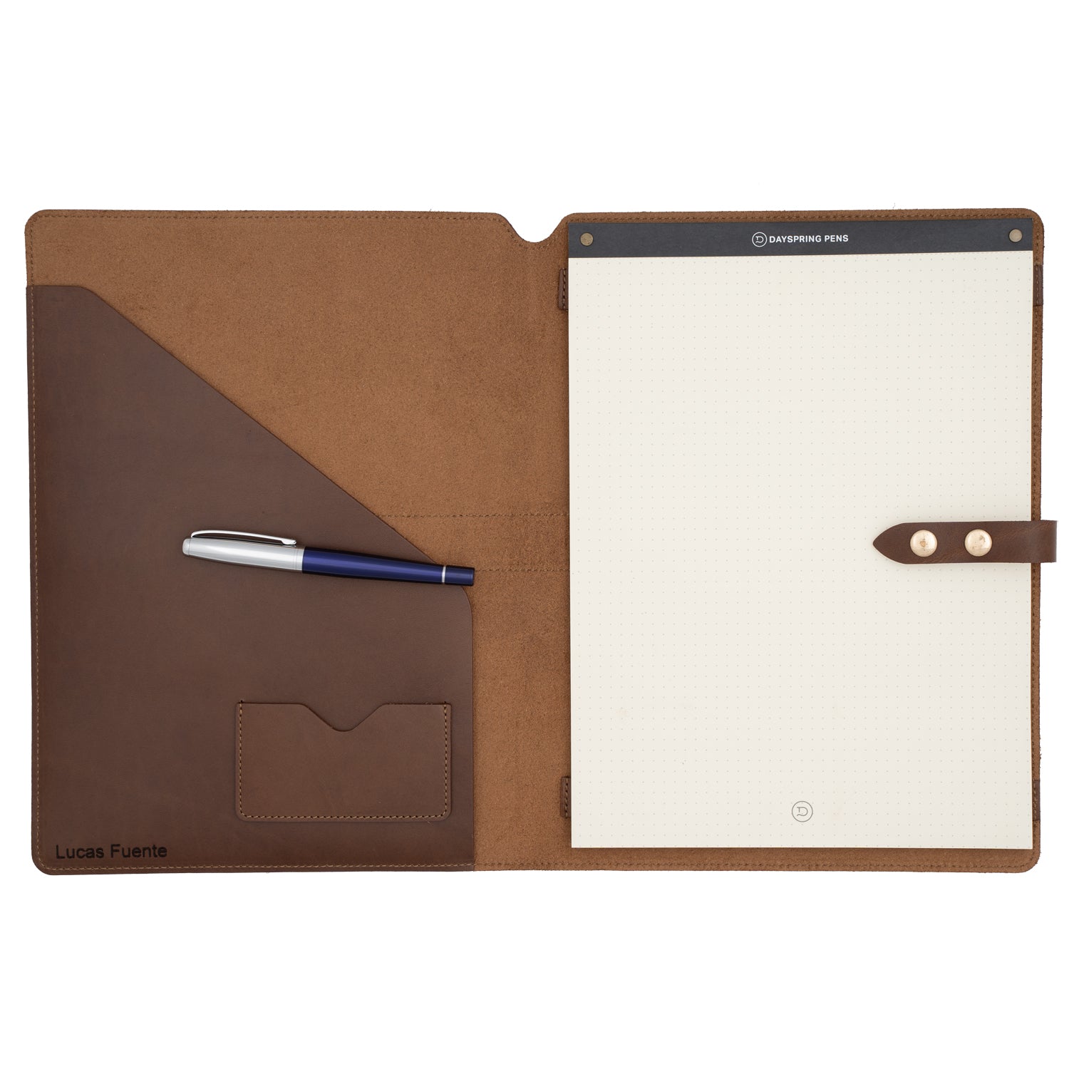 Premium Leather Padfolio Set with Pen Holder - Standard Size, Natural Brown - Perfect for Business Meetings, Office & Professional Use