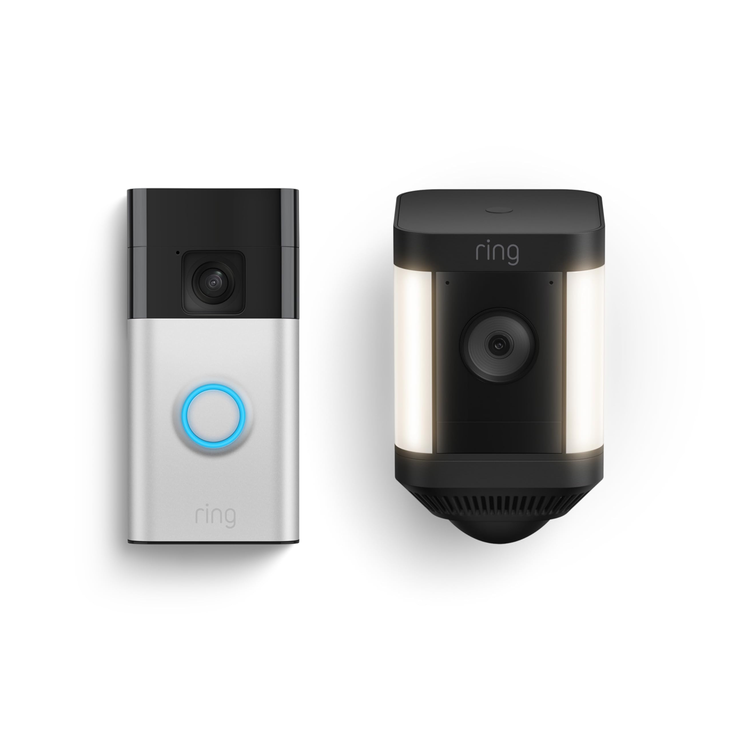 All-New Ring Battery Doorbell with Ring Spotlight Cam Plus Battery (Black) - Wireless Video Doorbell with Motion Detection & Night Vision for Home Security - Perfect for Front Door, Apartment, and Smart Home Protection