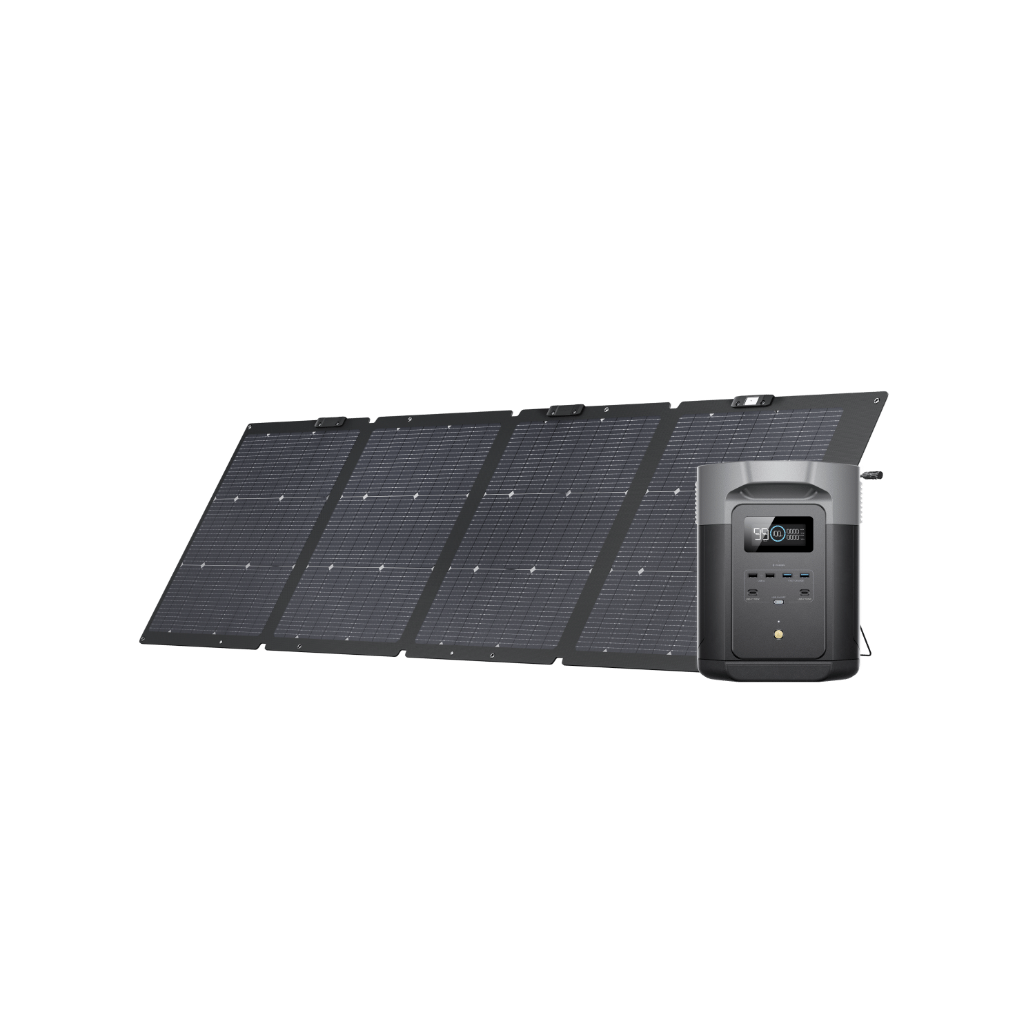 EcoFlow DELTA 2 Max 2000W Portable Power Station with 220W Solar Panel - Solar Generator for Home Backup, Camping & Outdoor Adventures