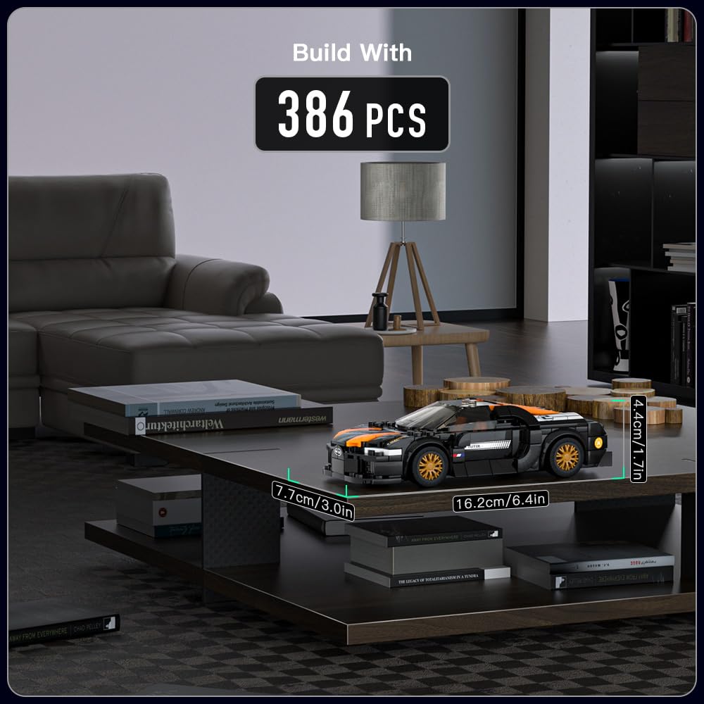 Mould King Speed Champion Chiron 300 Building Block Set - 386PCS Super Car Model Kit with Display Case for Adults & Kids 8+ | Race Car Toy for Creative Play, Gift Ideas & Home Decoration